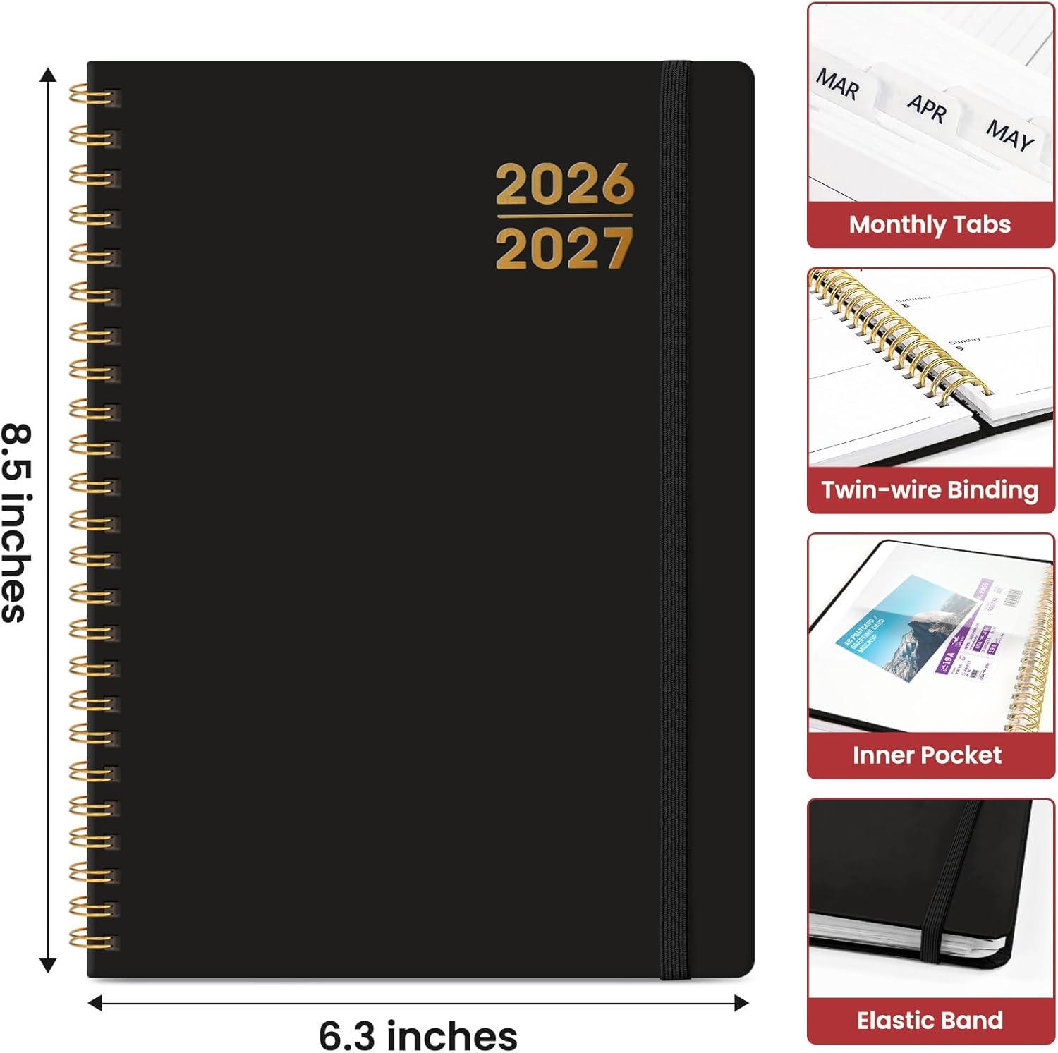 image:imagePlanner 20262027 for Women amp Men Set of 3 Academic Monthly and Weekly Calendar Planner Jul 2026 Jun 2027 A5 63 x 85 Teacher Student Planning Book with Tabs Ideal for Office School Supplies Black Green PurpleCBlack