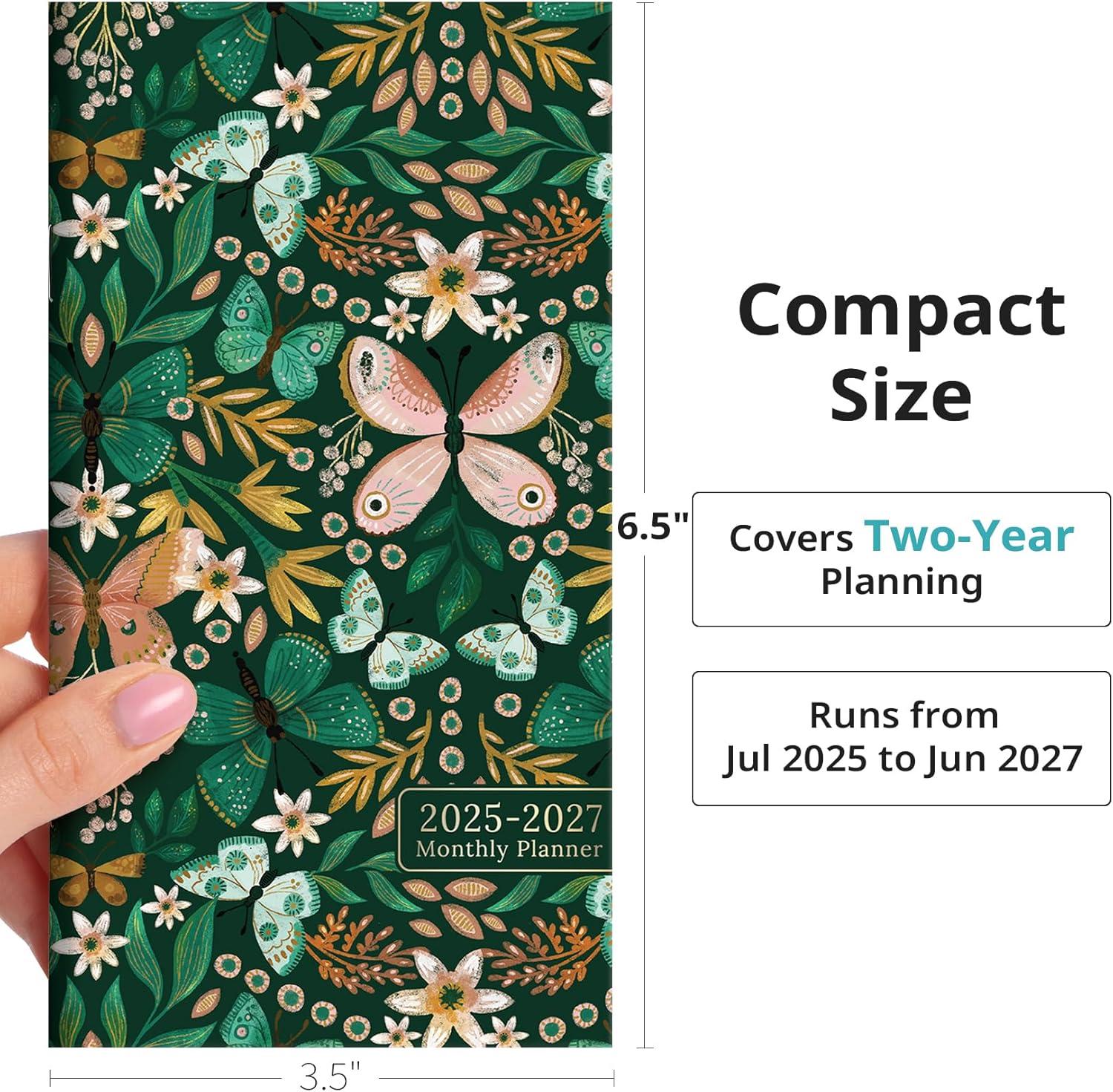 image:imagePocket Calendar 20262027 for Purse Two Year Monthly Planner Pocket Size Jan 2026 to Dec 2027 Monthly Planner Small Size 65 x 35 WildflowersButterfly