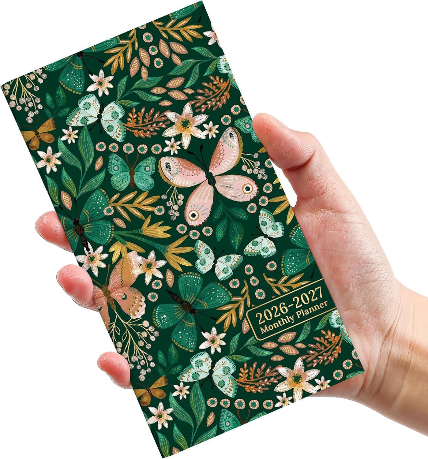 image:imagePocket Calendar 20262027 for Purse Two Year Monthly Planner Pocket Size Jan 2026 to Dec 2027 Monthly Planner Small Size 65 x 35 WildflowersButterfly