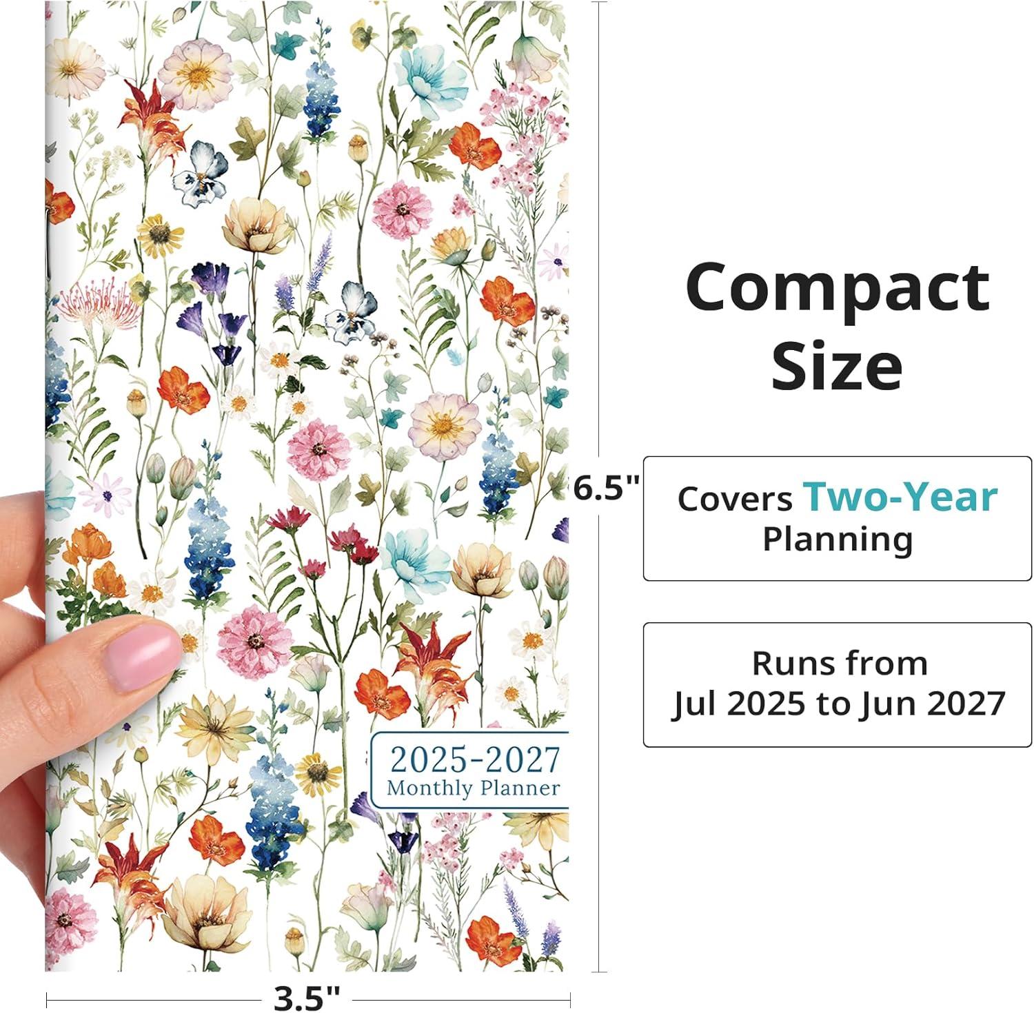 image:imagePocket Calendar 20262027 for Purse Two Year Monthly Planner Pocket Size Jan 2026 to Dec 2027 Monthly Planner Small Size 65 x 35 WildflowersWildflower