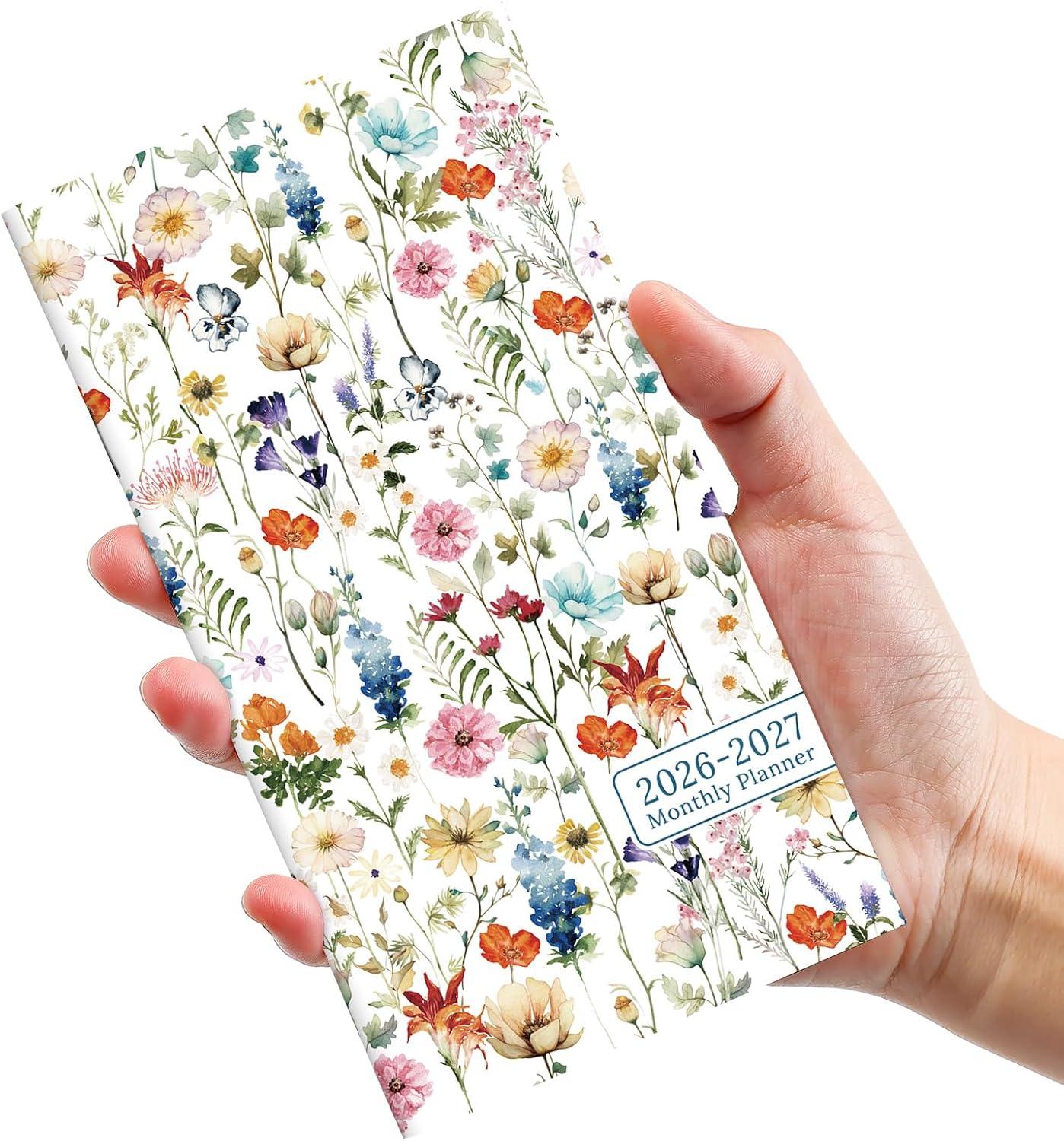 image:imagePocket Calendar 20262027 for Purse Two Year Monthly Planner Pocket Size Jan 2026 to Dec 2027 Monthly Planner Small Size 65 x 35 WildflowersWildflower