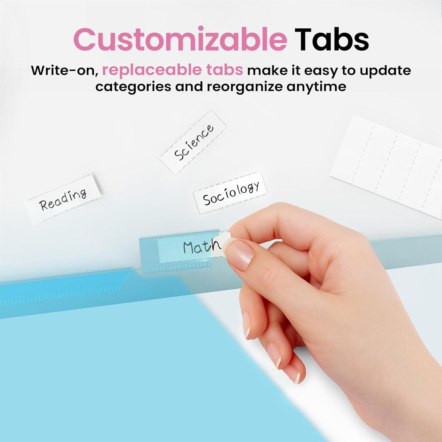 image:imageTaja 16 Count Dividers for 3 Ring Binder with Two Pockets 8 Tabs Set Plastic Binder Index Dividers Perfect for Office amp School Organization Supplies Bright Colors 2 Set2 Set