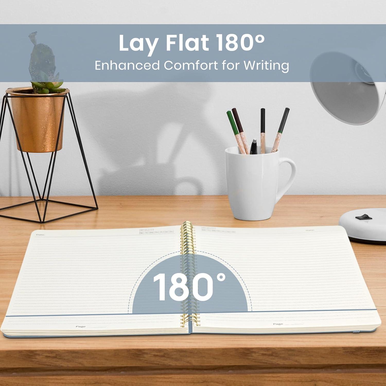 image:imageTaja Large Spiral Lined Journal for Women 85 x 11 Notebooks for Work Collge Ruled A4 Aesthetic Cute Journaling Notebooks for Writing Plastic Cover CelestialMButterfly Peony