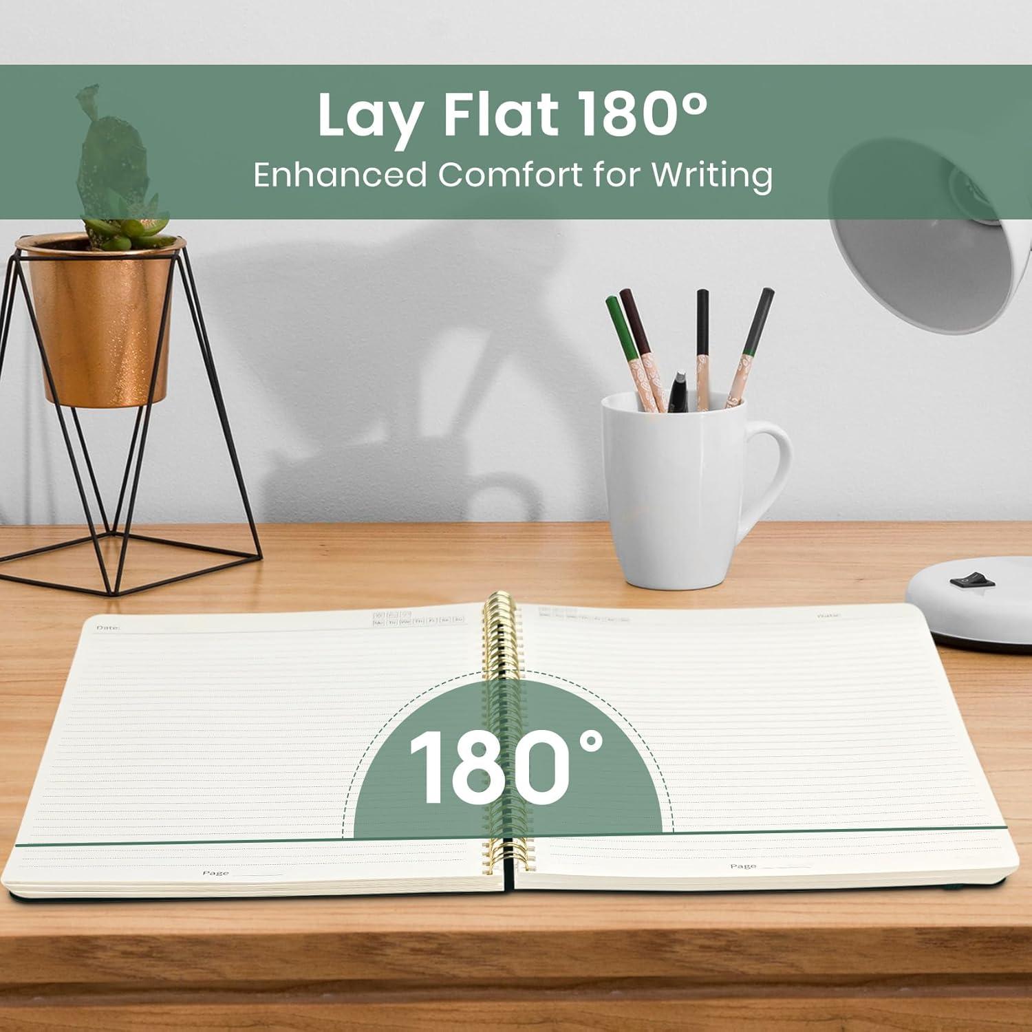 image:imageTaja Large Spiral Lined Journal for Women 85 x 11 Notebooks for Work Collge Ruled A4 Aesthetic Cute Journaling Notebooks for Writing Plastic Cover CelestialZPoppy Garden