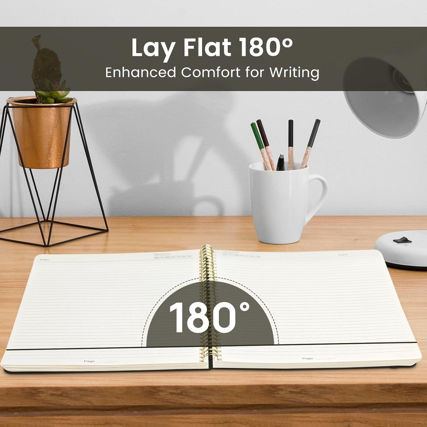 image:imageTaja Large Spiral Lined Journal for Women 85 x 11 Notebooks for Work Collge Ruled A4 Aesthetic Cute Journaling Notebooks for Writing Plastic Cover CelestialUWild Rose