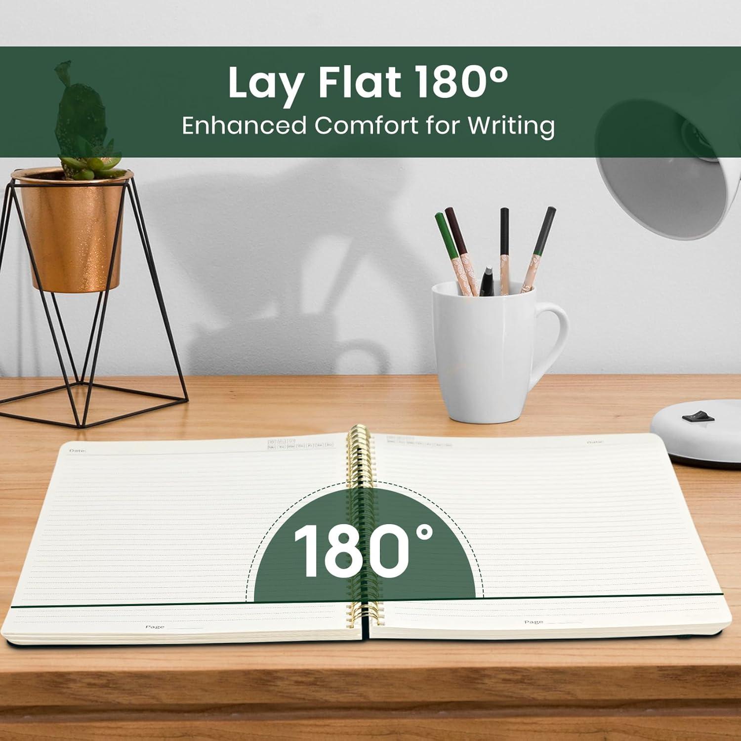 image:imageTaja Large Spiral Lined Journal for Women 85 x 11 Notebooks for Work Collge Ruled A4 Aesthetic Cute Journaling Notebooks for Writing Plastic Cover CelestialZAbundant Floral
