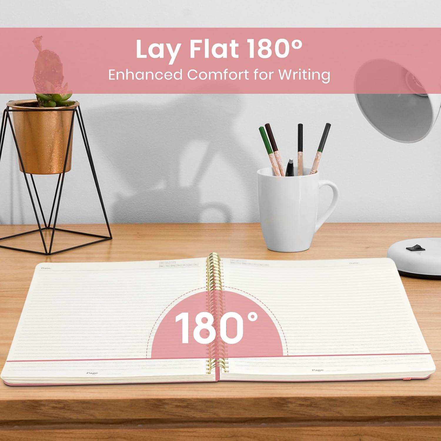 image:imageTaja Large Spiral Lined Journal for Women 85 x 11 Notebooks for Work Collge Ruled A4 Aesthetic Cute Journaling Notebooks for Writing Plastic Cover CelestialFPastel Garden