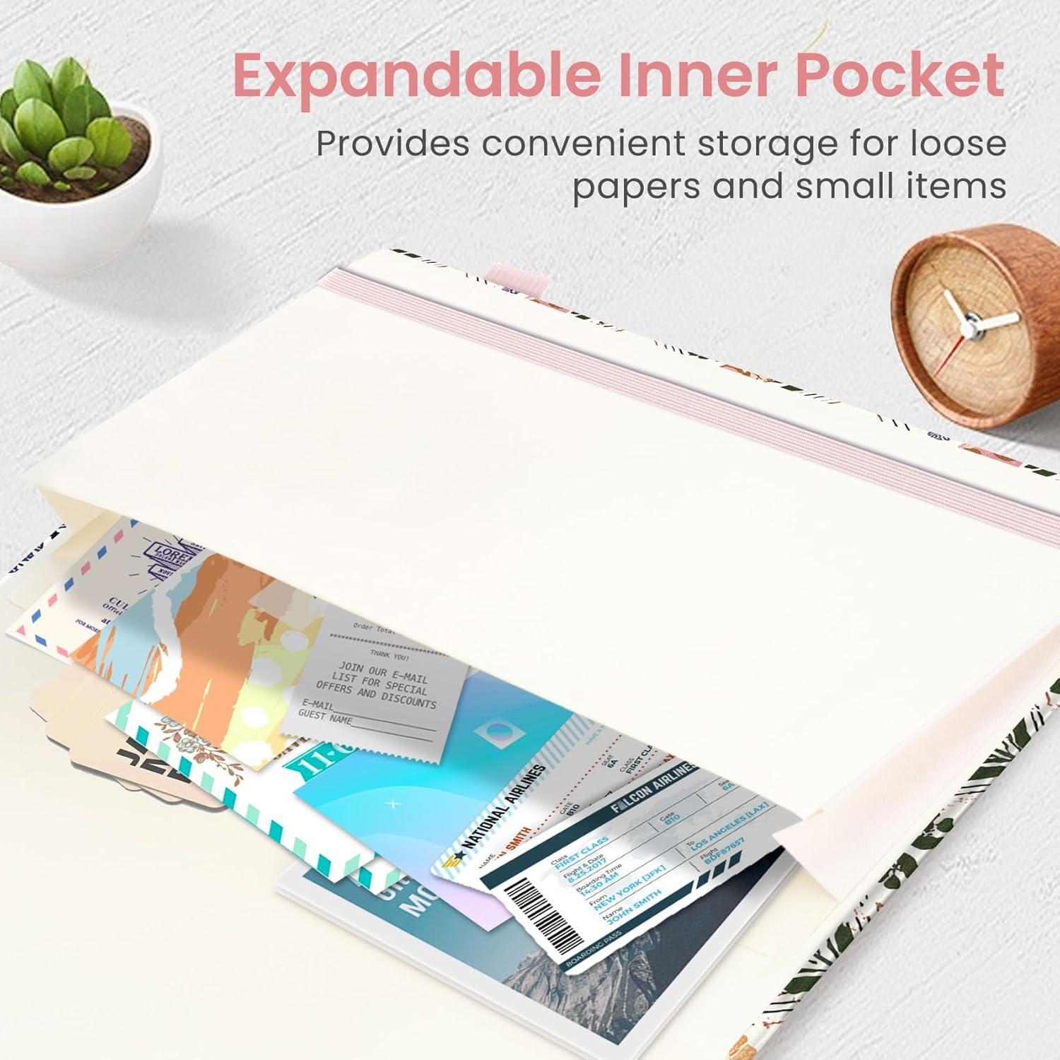 image:imageTaja Lined Journal Notebook for Women amp Men Hardcover Leather Journal for writing A5 College Ruled Notebook for Work amp Note Taking Perfect for Office School Home Supplies 160 Pages GardenBButterfly Patchwork