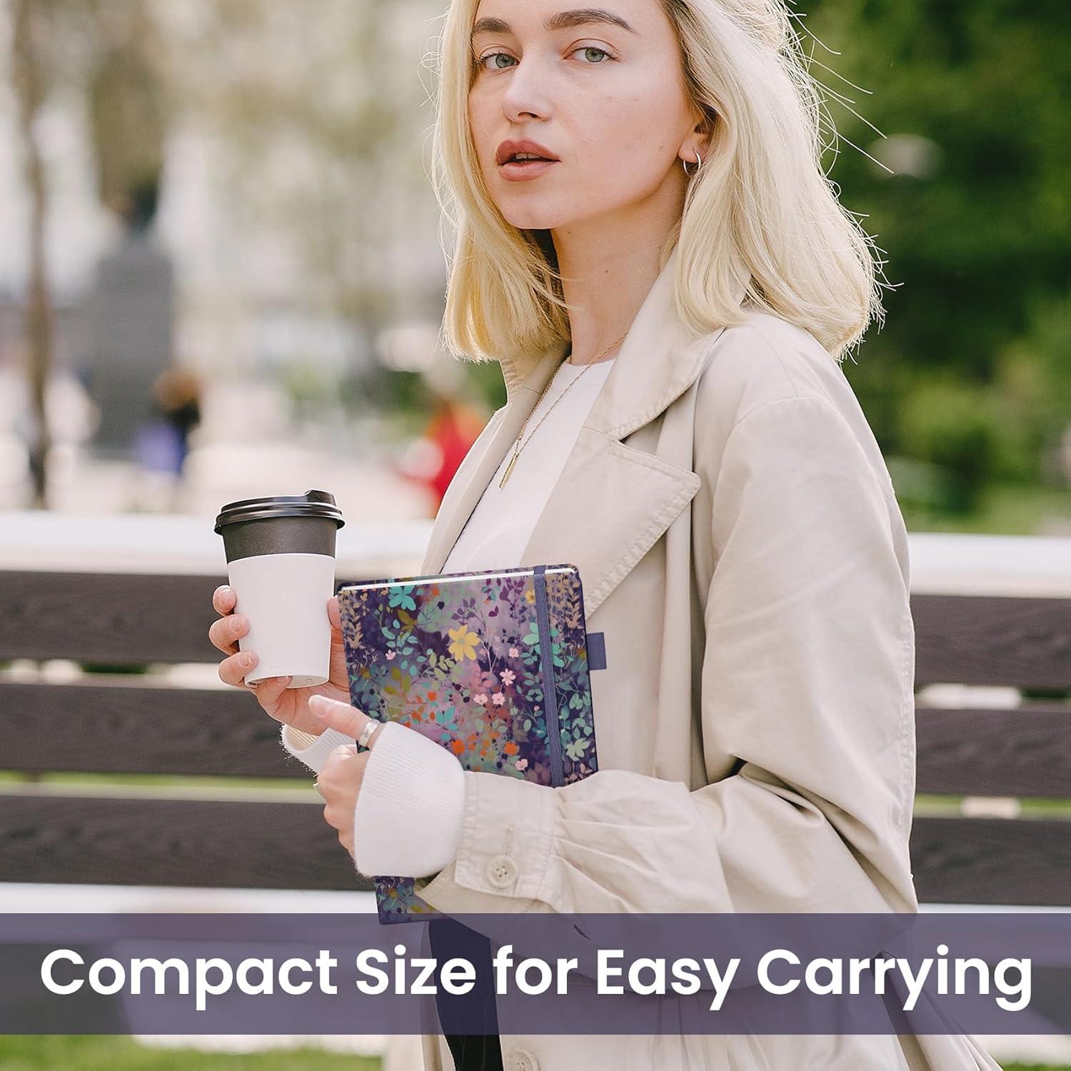 image:imageTaja Lined Journal Notebook for Women amp Men Hardcover Leather Journal for writing A5 College Ruled Notebook for Work amp Note Taking Perfect for Office School Home Supplies 160 Pages GardenPLavendar Floral