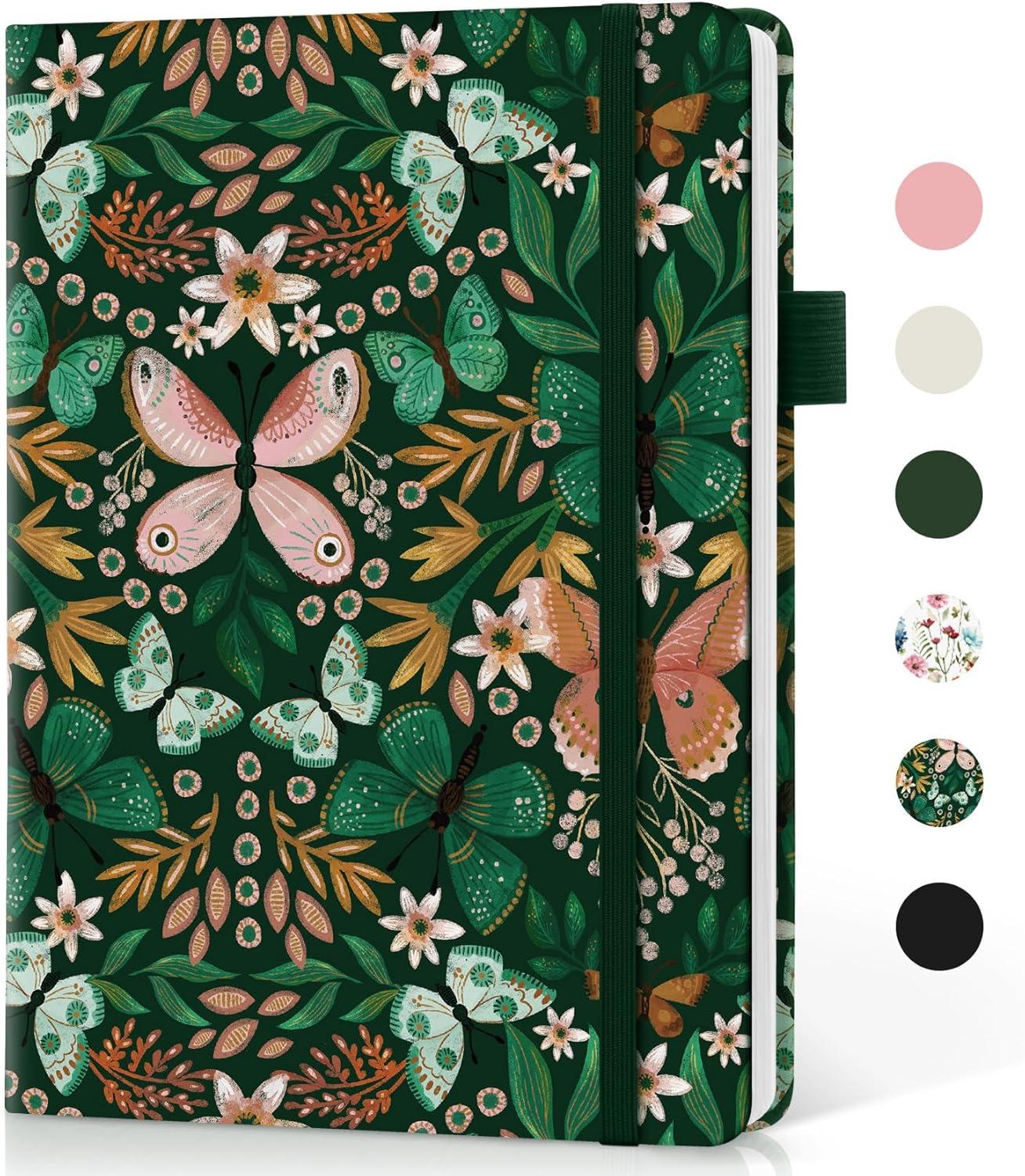 image:imageTaja Lined Journal Notebook for Women amp Men Hardcover Leather Journal for writing A5 College Ruled Notebook for Work amp Note Taking Perfect for Office School Home Supplies 160 Pages GardenCButterfly