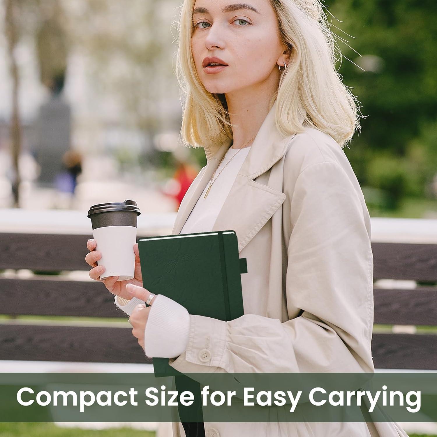 image:imageTaja Lined Journal Notebook for Women amp Men Hardcover Leather Journal for writing A5 College Ruled Notebook for Work amp Note Taking Perfect for Office School Home Supplies 160 Pages GardenWDark Green