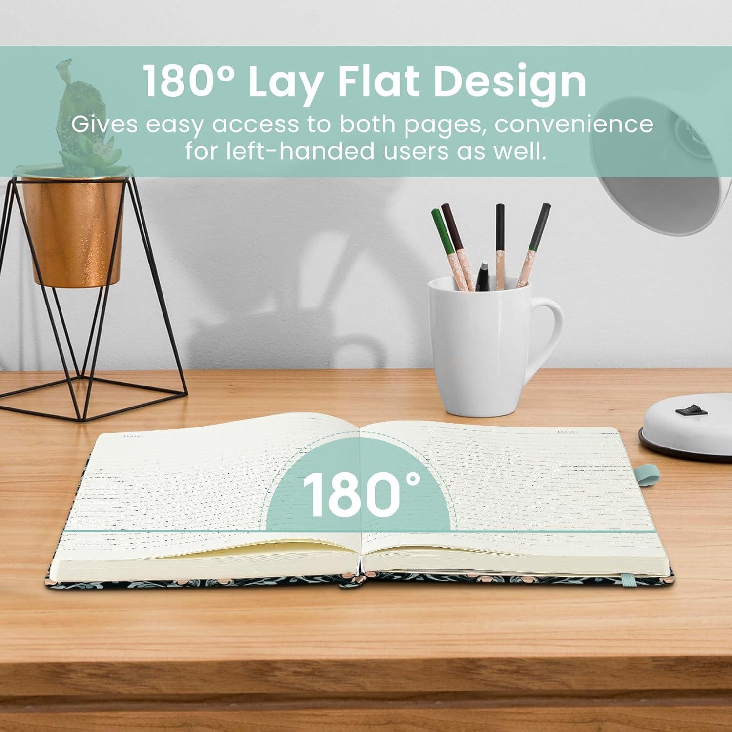 image:imageTaja Lined Journal Notebook for Women amp Men Hardcover Leather Journal for writing A5 College Ruled Notebook for Work amp Note Taking Perfect for Office School Home Supplies 160 Pages GardenBBaroque Bloom
