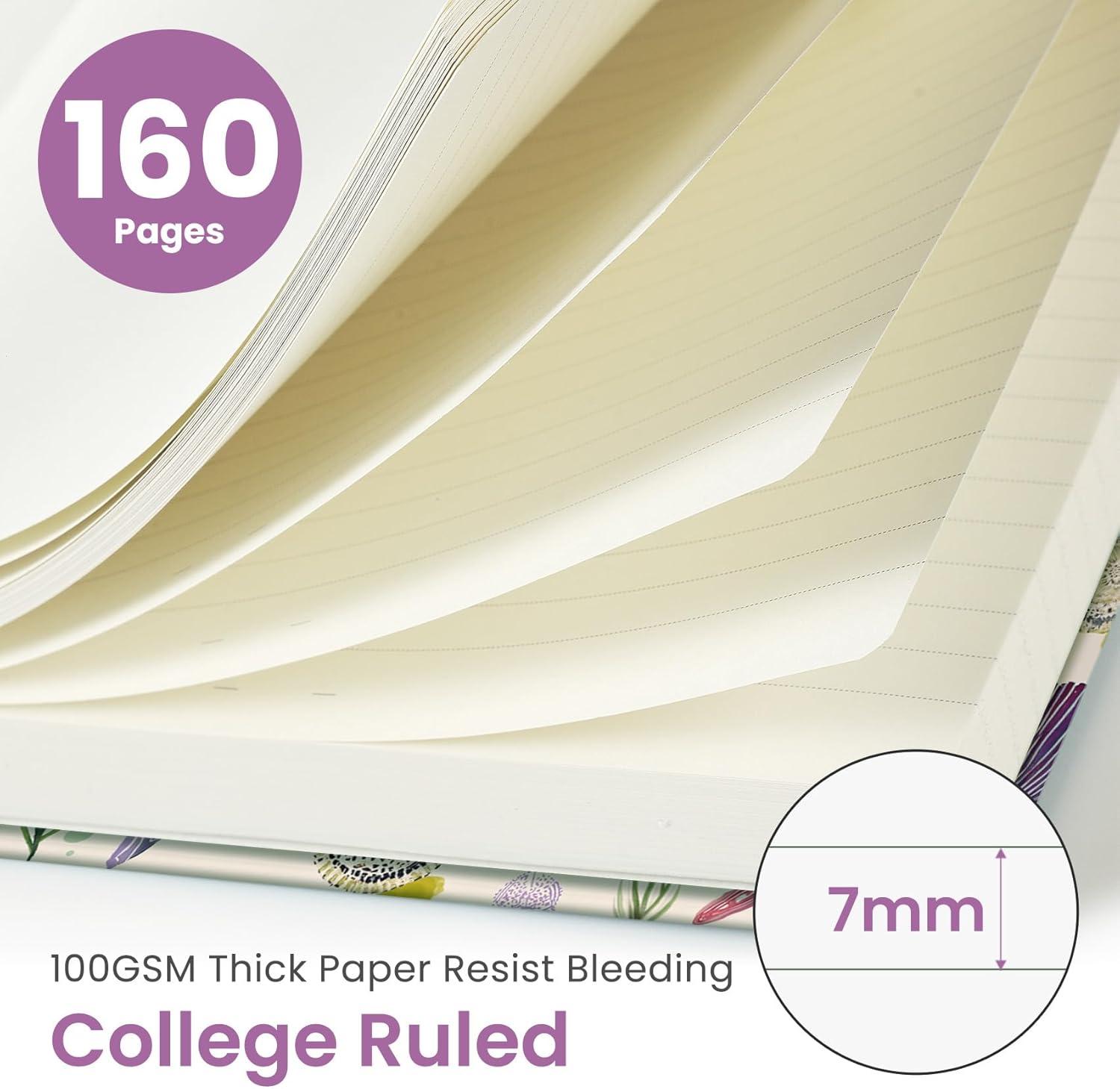 image:imageTaja Lined Journal Notebook for Women amp Men Hardcover Leather Journal for writing A5 College Ruled Notebook for Work amp Note Taking Perfect for Office School Home Supplies 160 Pages GardenLSea Shell