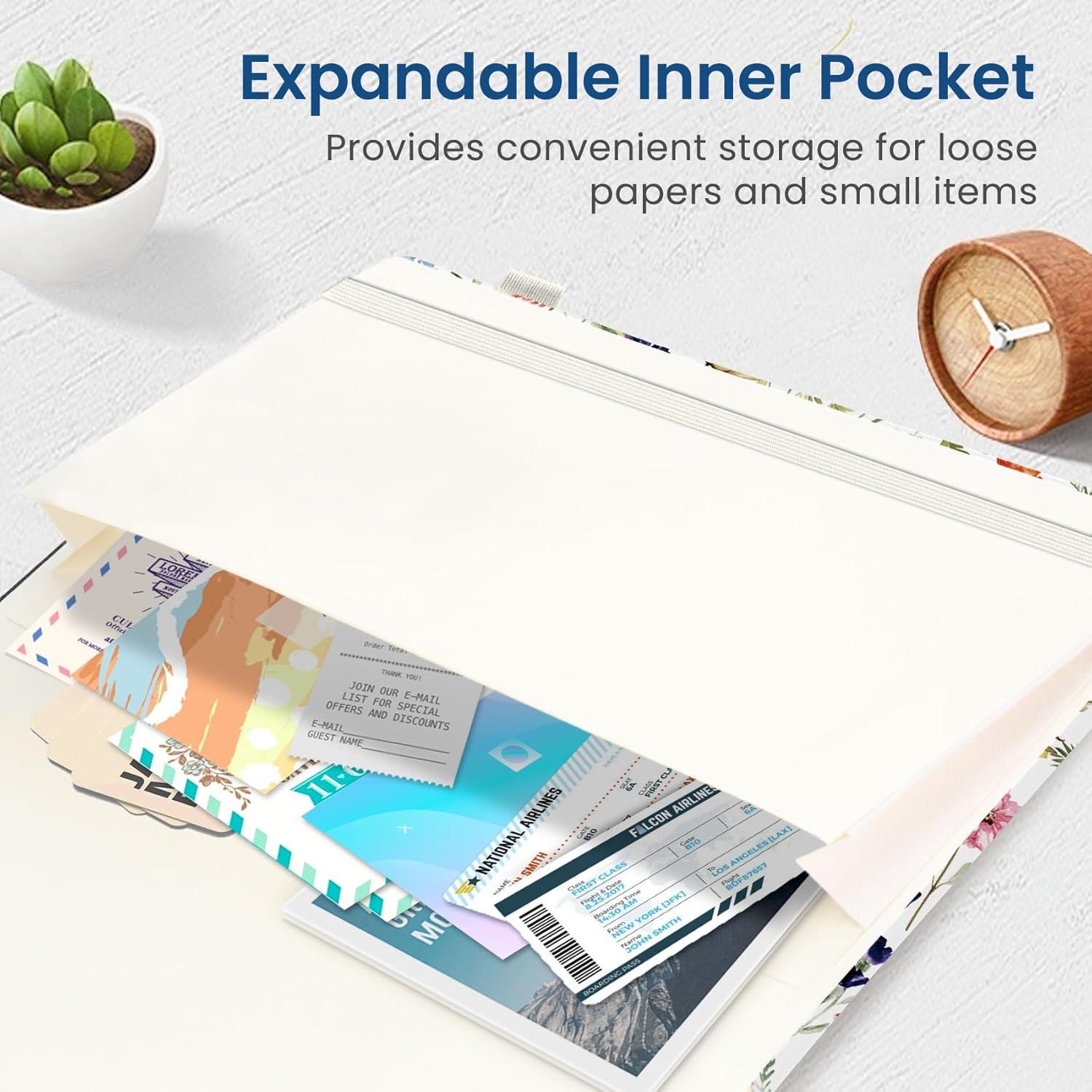 image:imageTaja Lined Journal Notebook for Women amp Men Hardcover Leather Journal for writing A5 College Ruled Notebook for Work amp Note Taking Perfect for Office School Home Supplies 160 Pages GardenMWatercolor Petal