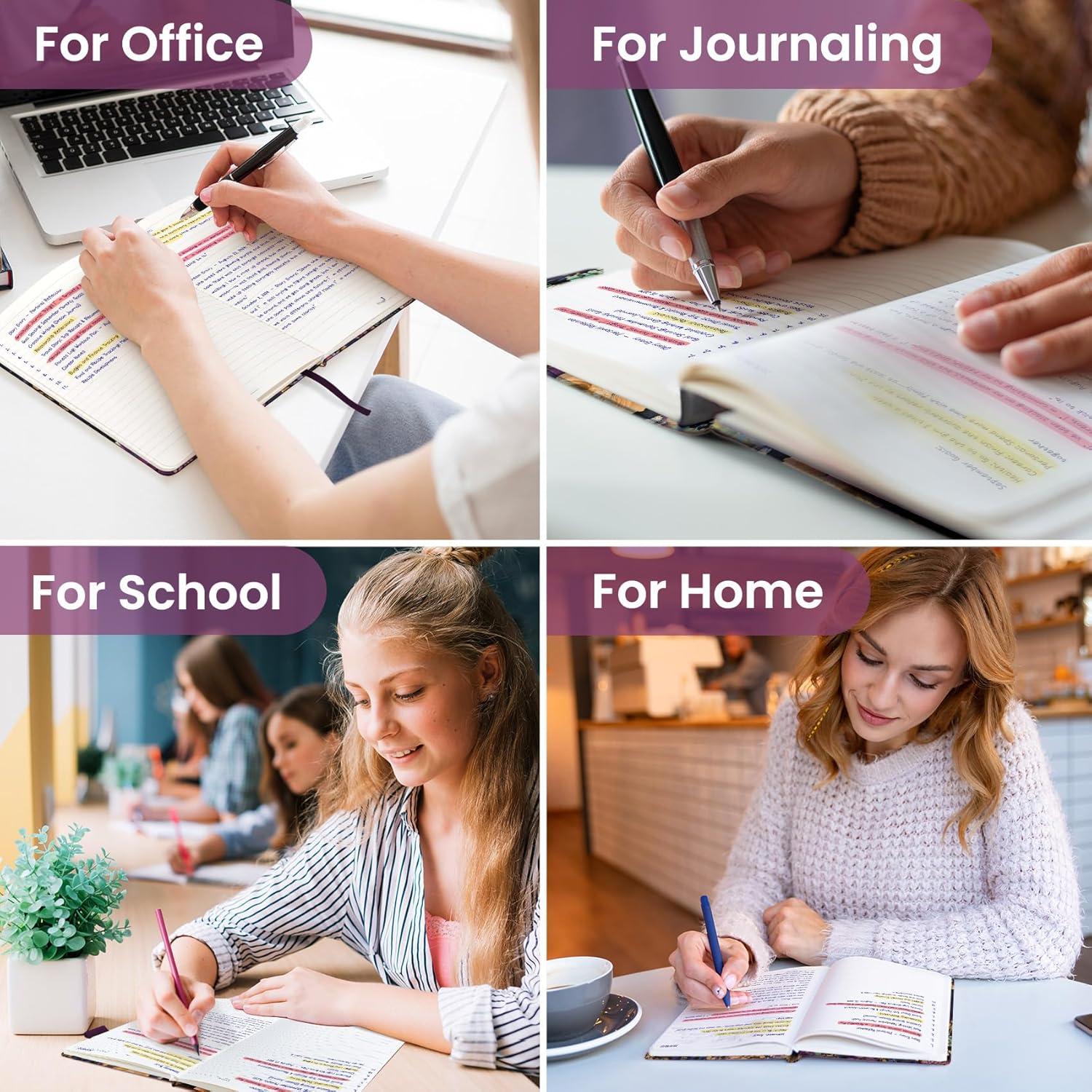 image:imageTaja Lined Journal Notebook for Women amp Men Hardcover Leather Journal for writing A5 College Ruled Notebook for Work amp Note Taking Perfect for Office School Home Supplies 160 Pages GardenQMidnight Bloom