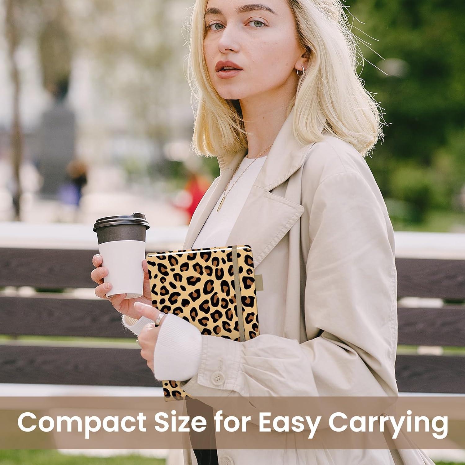 image:imageTaja Lined Journal Notebook for Women amp Men Hardcover Leather Journal for writing A5 College Ruled Notebook for Work amp Note Taking Perfect for Office School Home Supplies 160 Pages GardenRLeopard