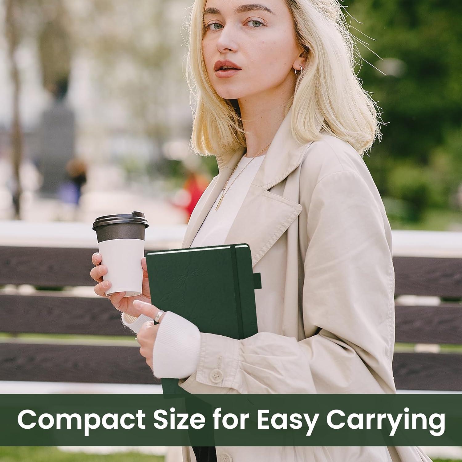 image:imageTaja Lined Journal Notebook for Women amp Men Hardcover Leather Journal for writing A5 College Ruled Notebook for Work amp Note Taking Perfect for Office School Home Supplies 160 Pages GardenWDark Green