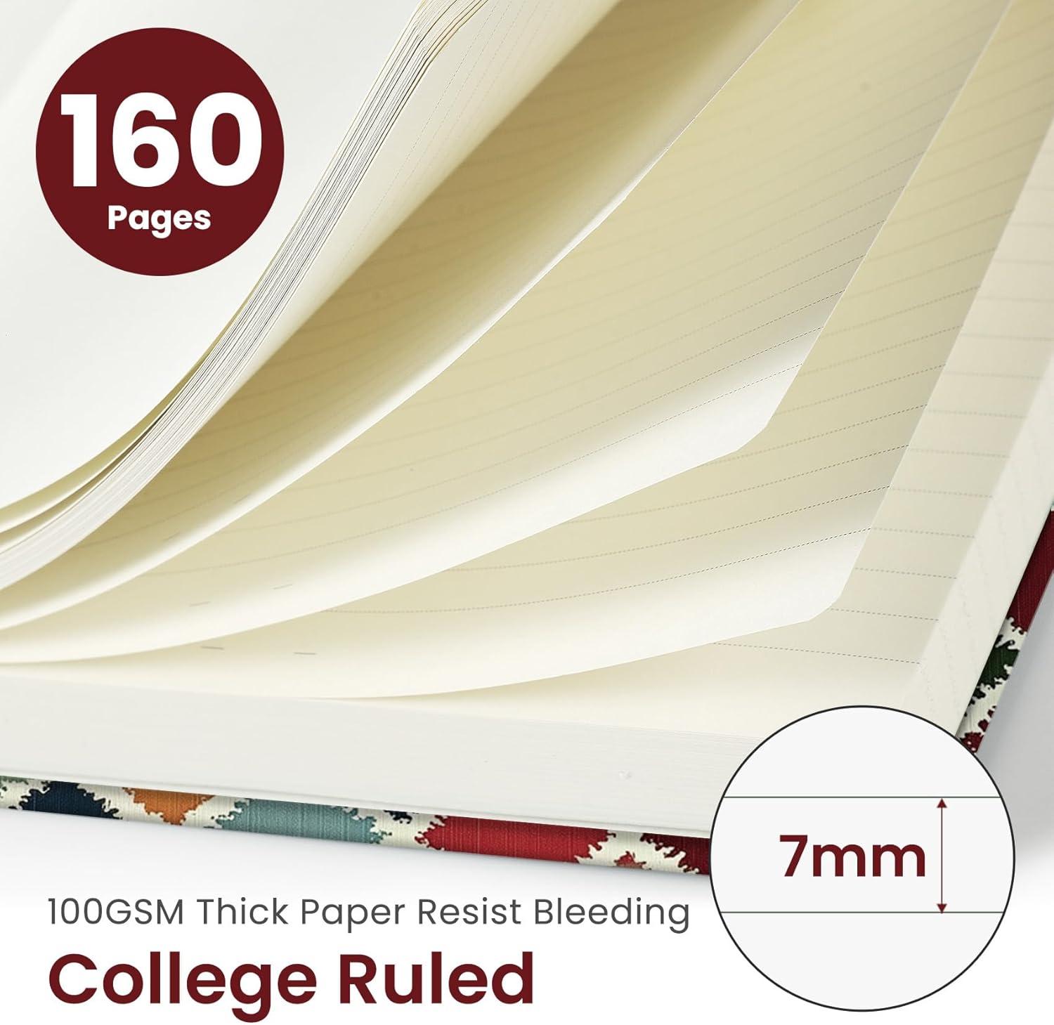 image:imageTaja Lined Journal Notebook for Women amp Men Hardcover Leather Journal for writing A5 College Ruled Notebook for Work amp Note Taking Perfect for Office School Home Supplies 160 Pages GardenKRetro Argyle