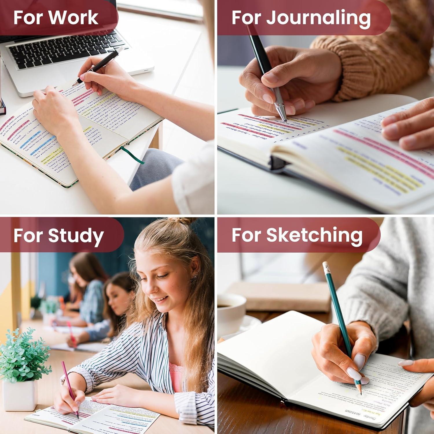 image:imageTaja Lined Journal Notebook for Women amp Men Hardcover Leather Journal for writing A5 College Ruled Notebook for Work amp Note Taking Perfect for Office School Home Supplies 160 Pages GardenXBlack