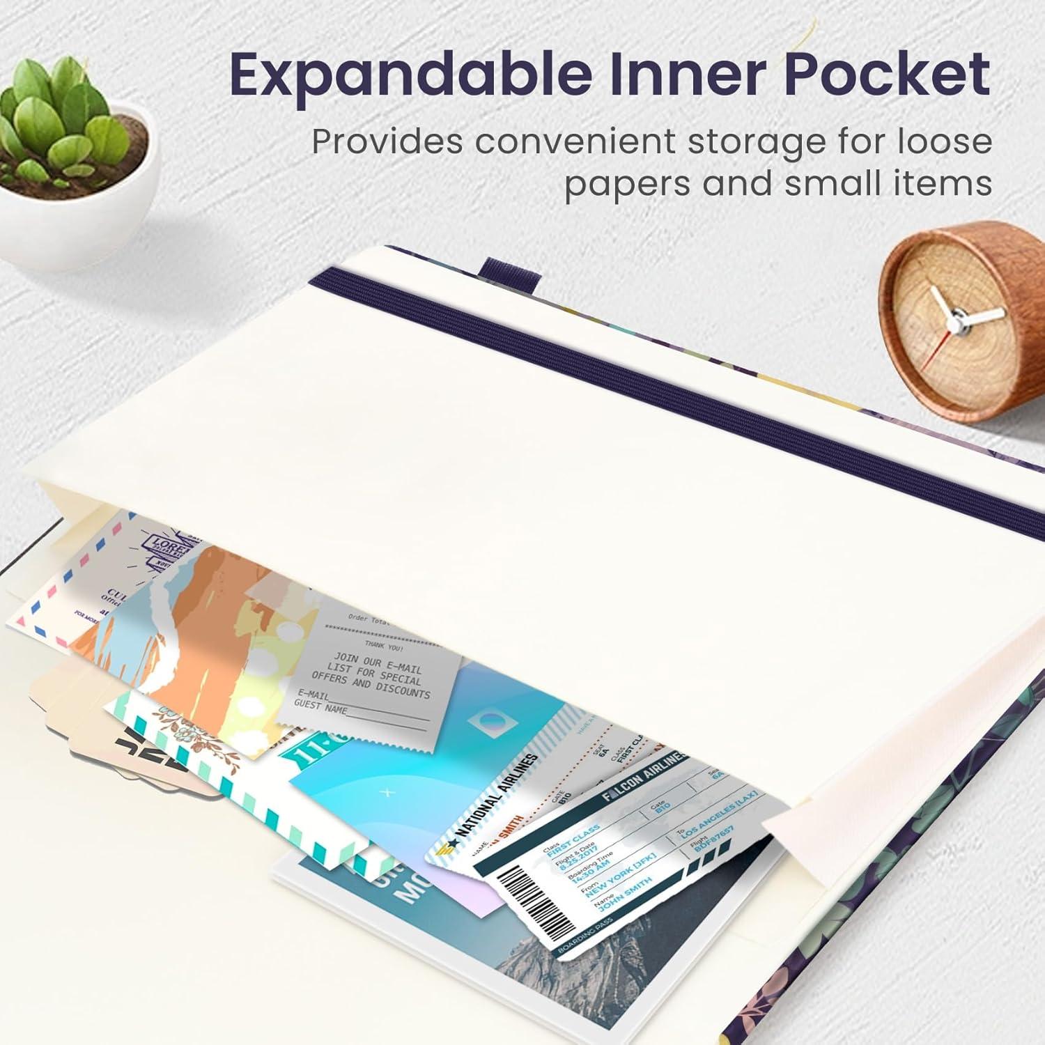 image:imageTaja Lined Journal Notebook for Women amp Men Hardcover Leather Journal for writing A5 College Ruled Notebook for Work amp Note Taking Perfect for Office School Home Supplies 160 Pages GardenPLavendar Floral