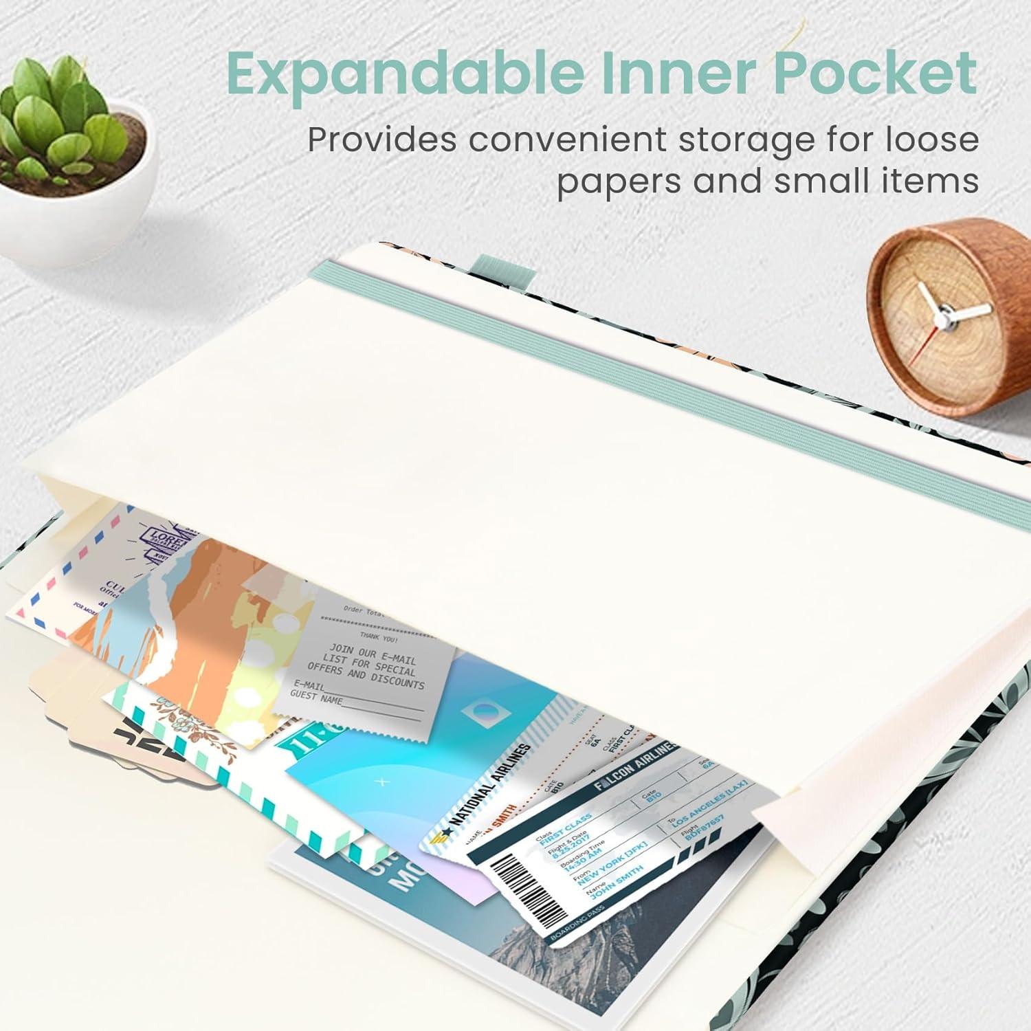 image:imageTaja Lined Journal Notebook for Women amp Men Hardcover Leather Journal for writing A5 College Ruled Notebook for Work amp Note Taking Perfect for Office School Home Supplies 160 Pages GardenBBaroque Bloom