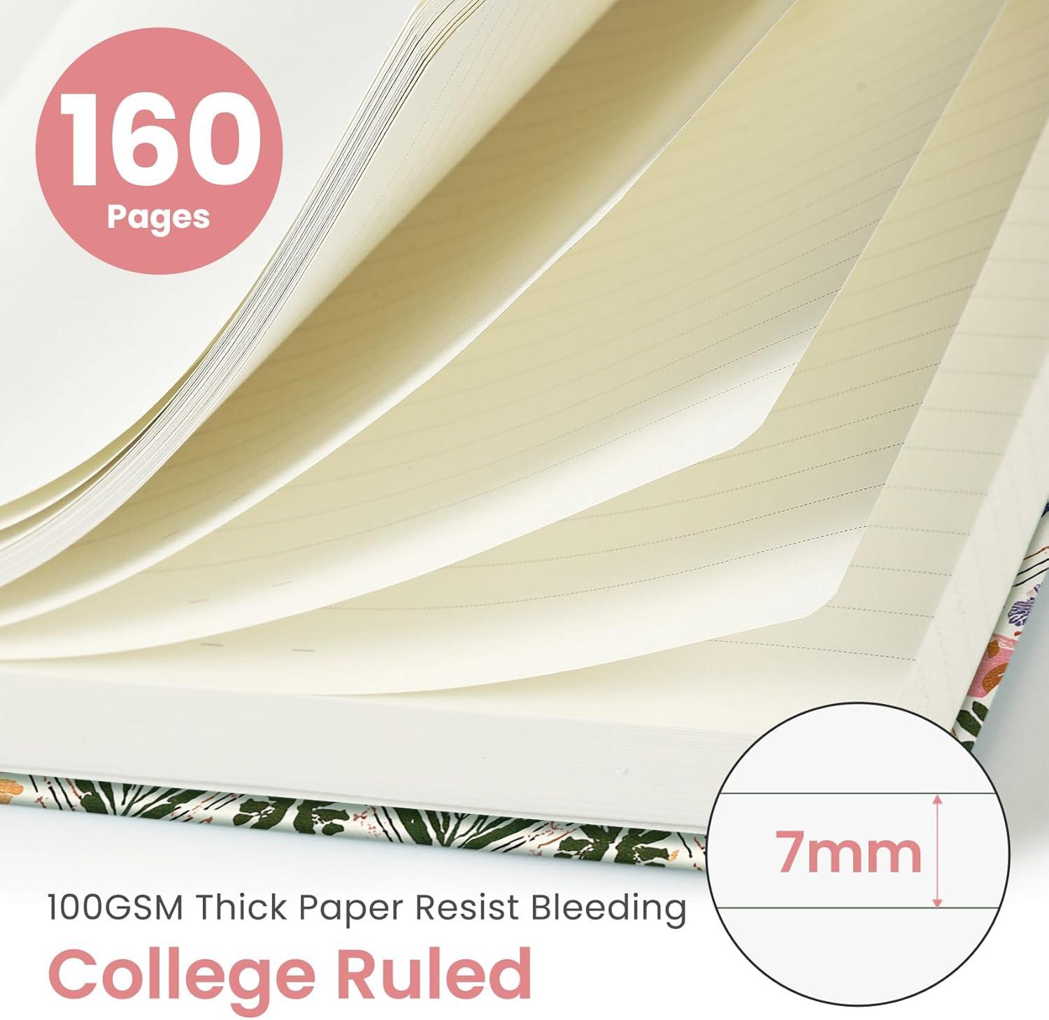 image:imageTaja Lined Journal Notebook for Women amp Men Hardcover Leather Journal for writing A5 College Ruled Notebook for Work amp Note Taking Perfect for Office School Home Supplies 160 Pages GardenBButterfly Patchwork
