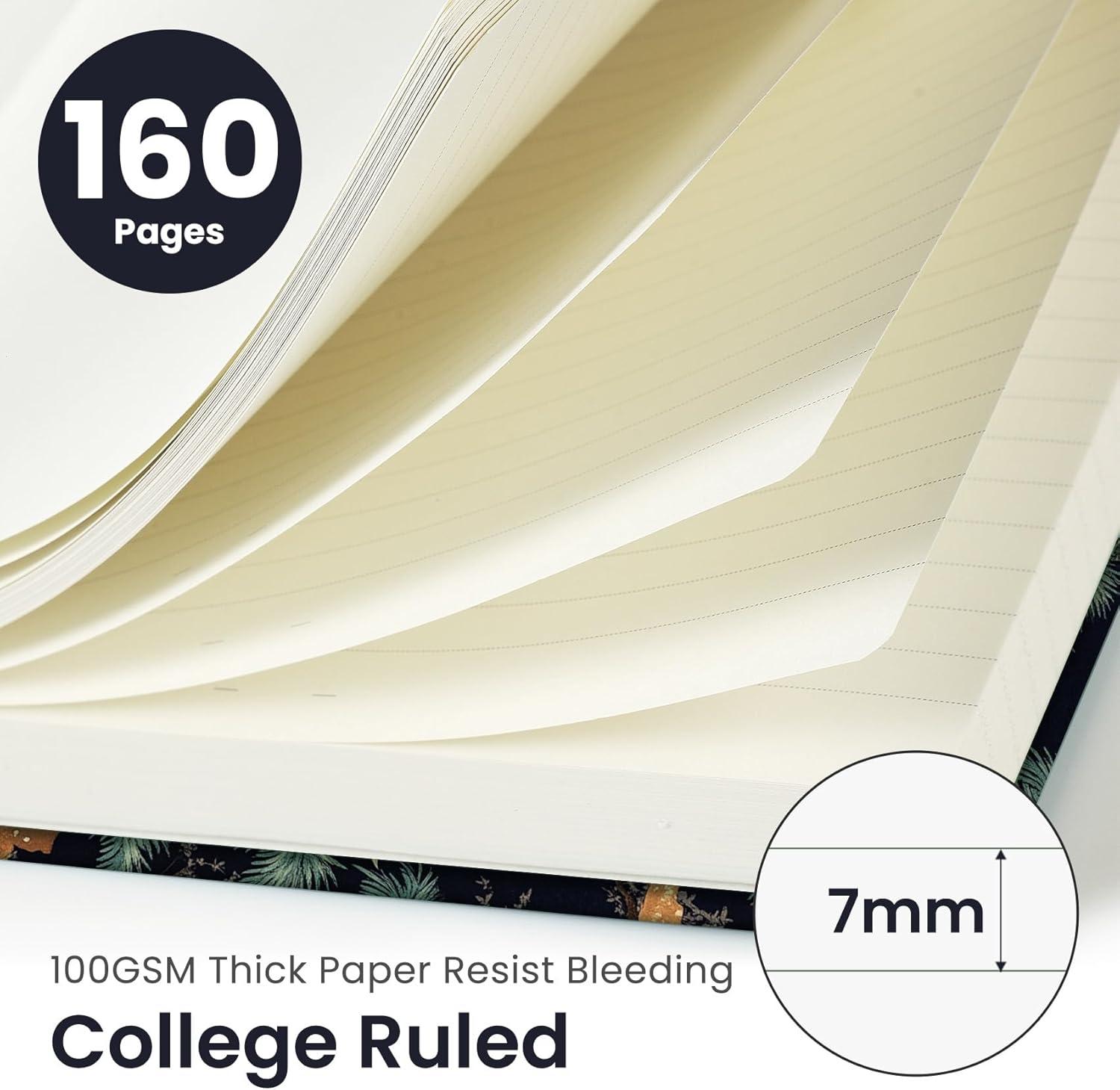 image:imageTaja Lined Journal Notebook for Women amp Men Hardcover Leather Journal for writing A5 College Ruled Notebook for Work amp Note Taking Perfect for Office School Home Supplies 160 Pages GardenOCrane
