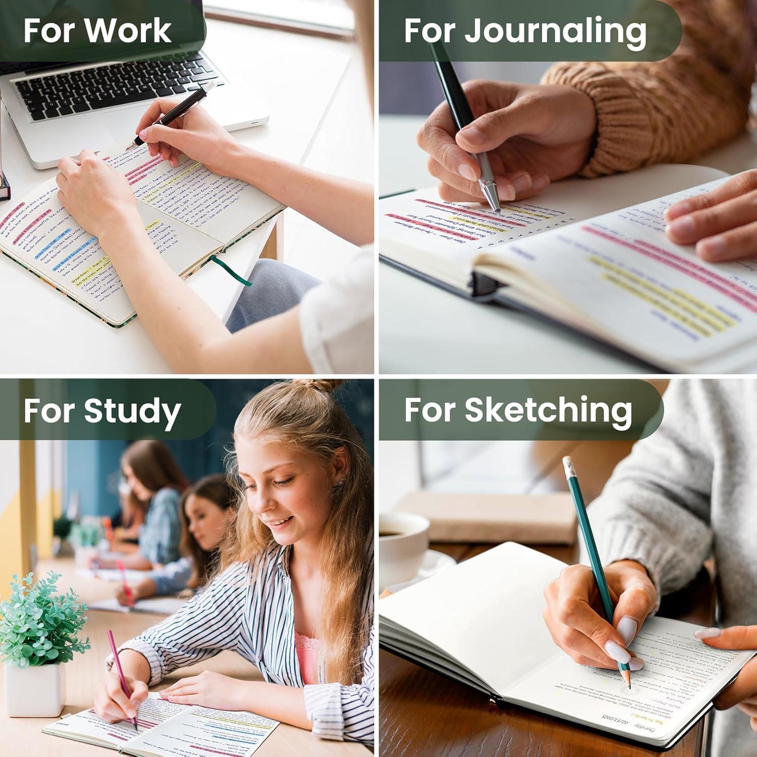 image:imageTaja Lined Journal Notebook for Women amp Men Hardcover Leather Journal for writing A5 College Ruled Notebook for Work amp Note Taking Perfect for Office School Home Supplies 160 Pages GardenWDark Green