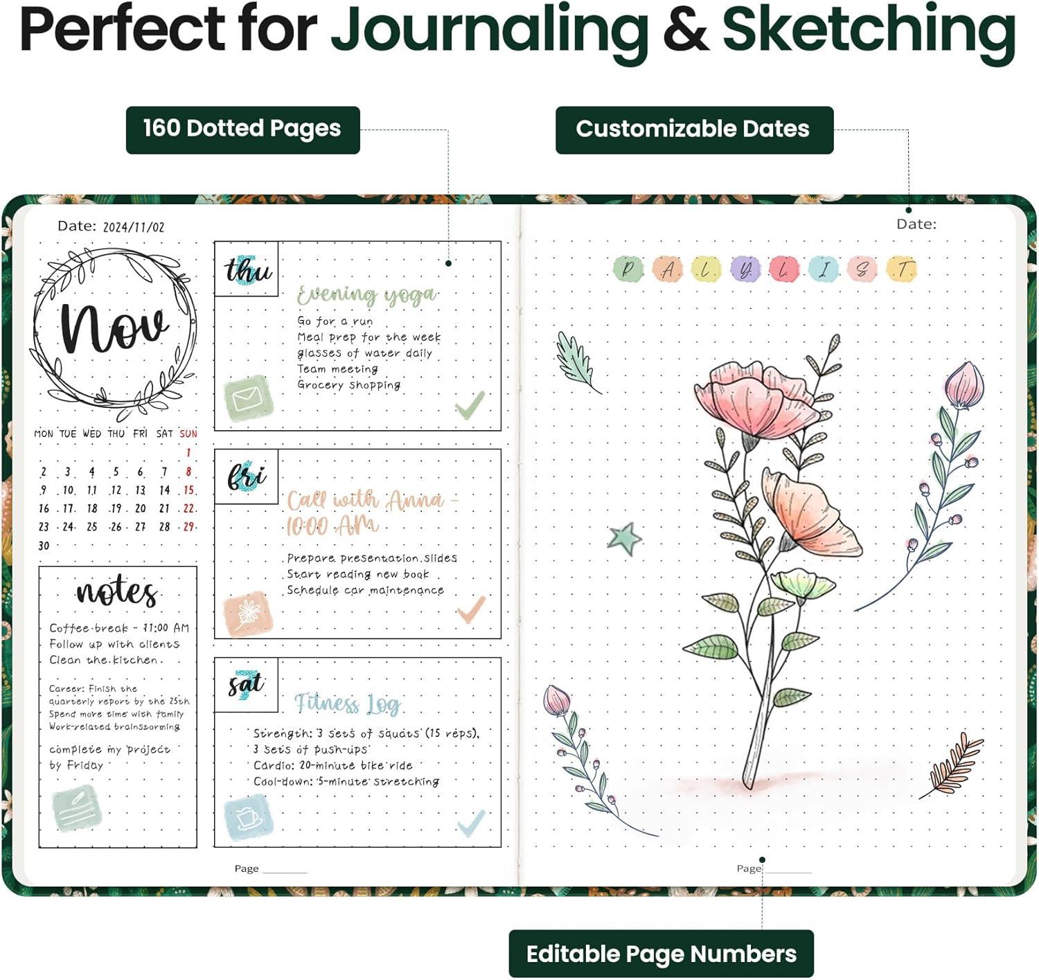 image:imageTaja Lined Journal Notebook for Women amp Men Hardcover Leather Journal for writing A5 College Ruled Notebook for Work amp Note Taking Perfect for Office School Home Supplies 160 Pages GardenCButterfly
