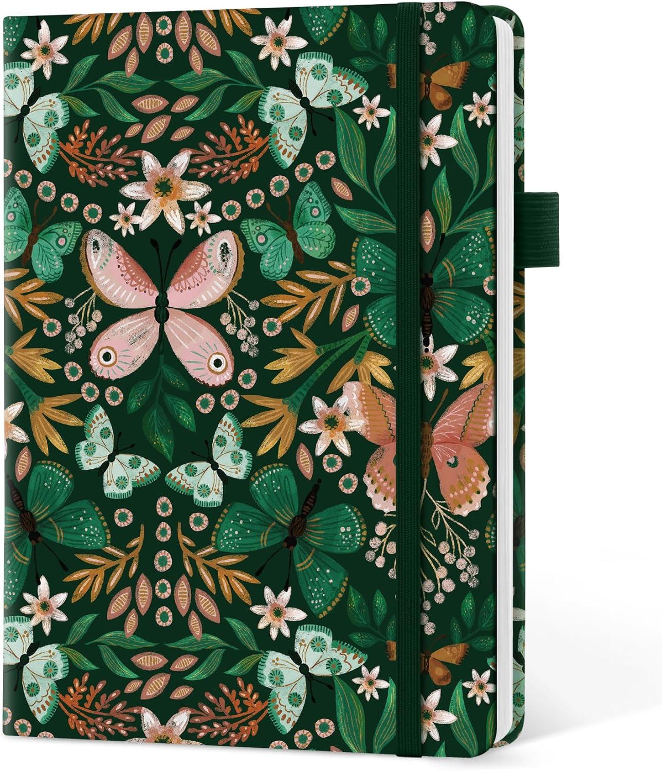 image:imageTaja Lined Journal Notebook for Women amp Men Hardcover Leather Journal for writing A5 College Ruled Notebook for Work amp Note Taking Perfect for Office School Home Supplies 160 Pages GardenCButterfly