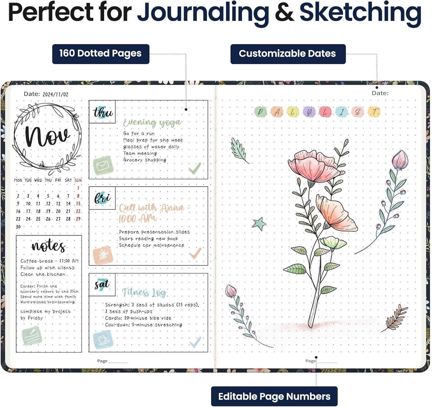 image:imageTaja Lined Journal Notebook for Women amp Men Hardcover Leather Journal for writing A5 College Ruled Notebook for Work amp Note Taking Perfect for Office School Home Supplies 160 Pages GardenEPatchwork Floral