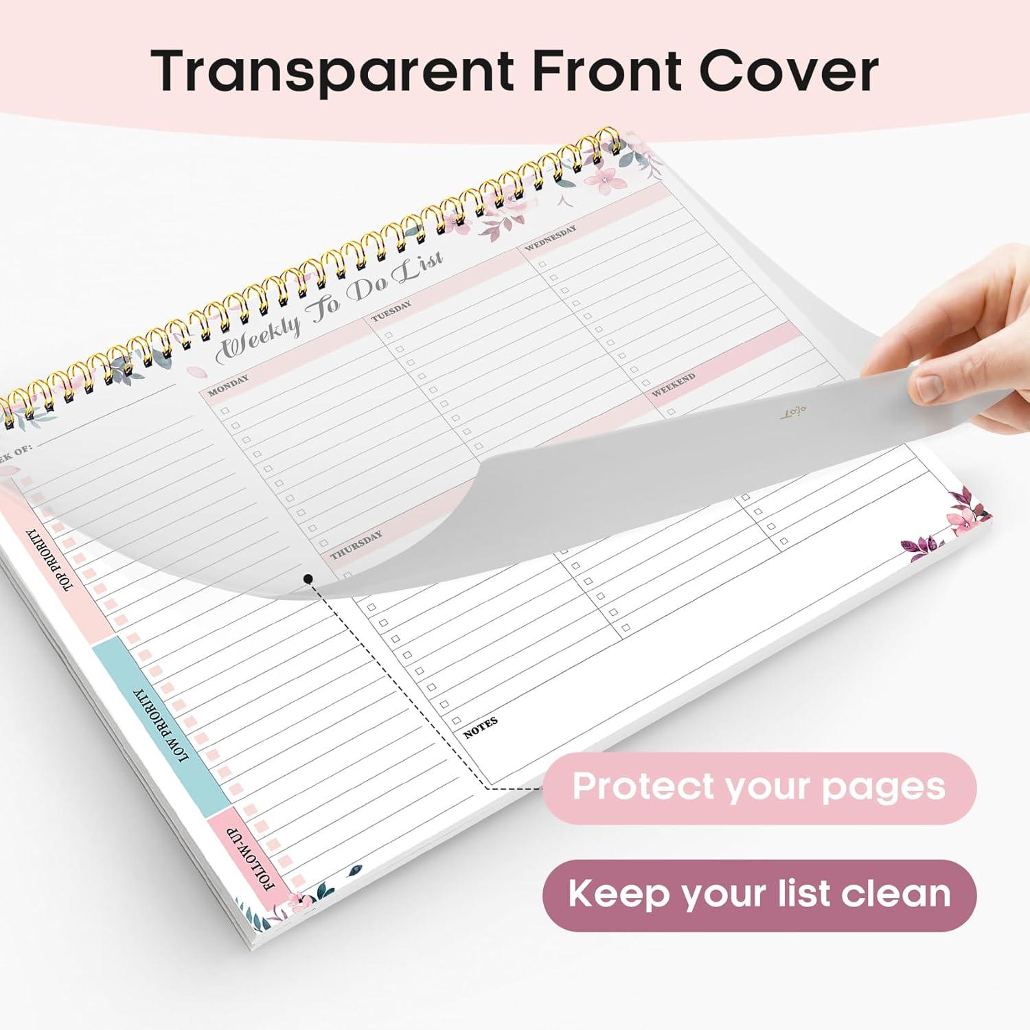 image:imageTaja Weekly To Do List Notepad with 52 Undated Sheets8511 Weekly Desk Planner for Women amp Man Work and Home 1 Pack Violet DreambWhispering PetalL