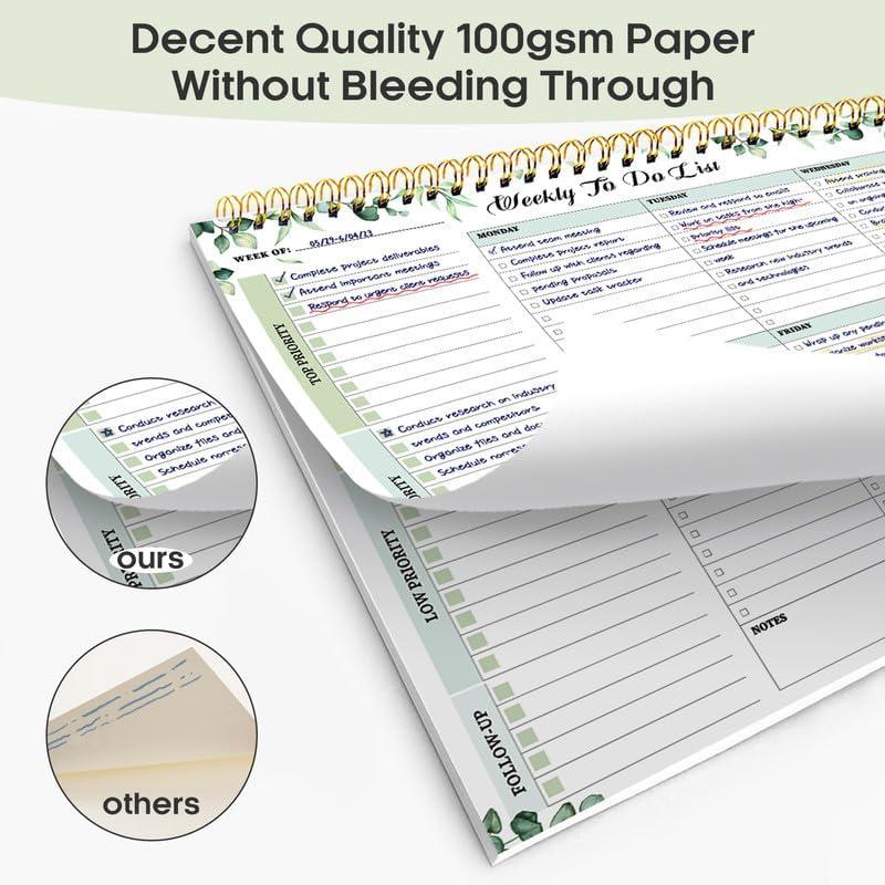 image:imageTaja Weekly To Do List Notepad with 52 Undated Sheets8511 Weekly Desk Planner for Women amp Man Work and Home 1 Pack Violet DreamcSerene GreenL