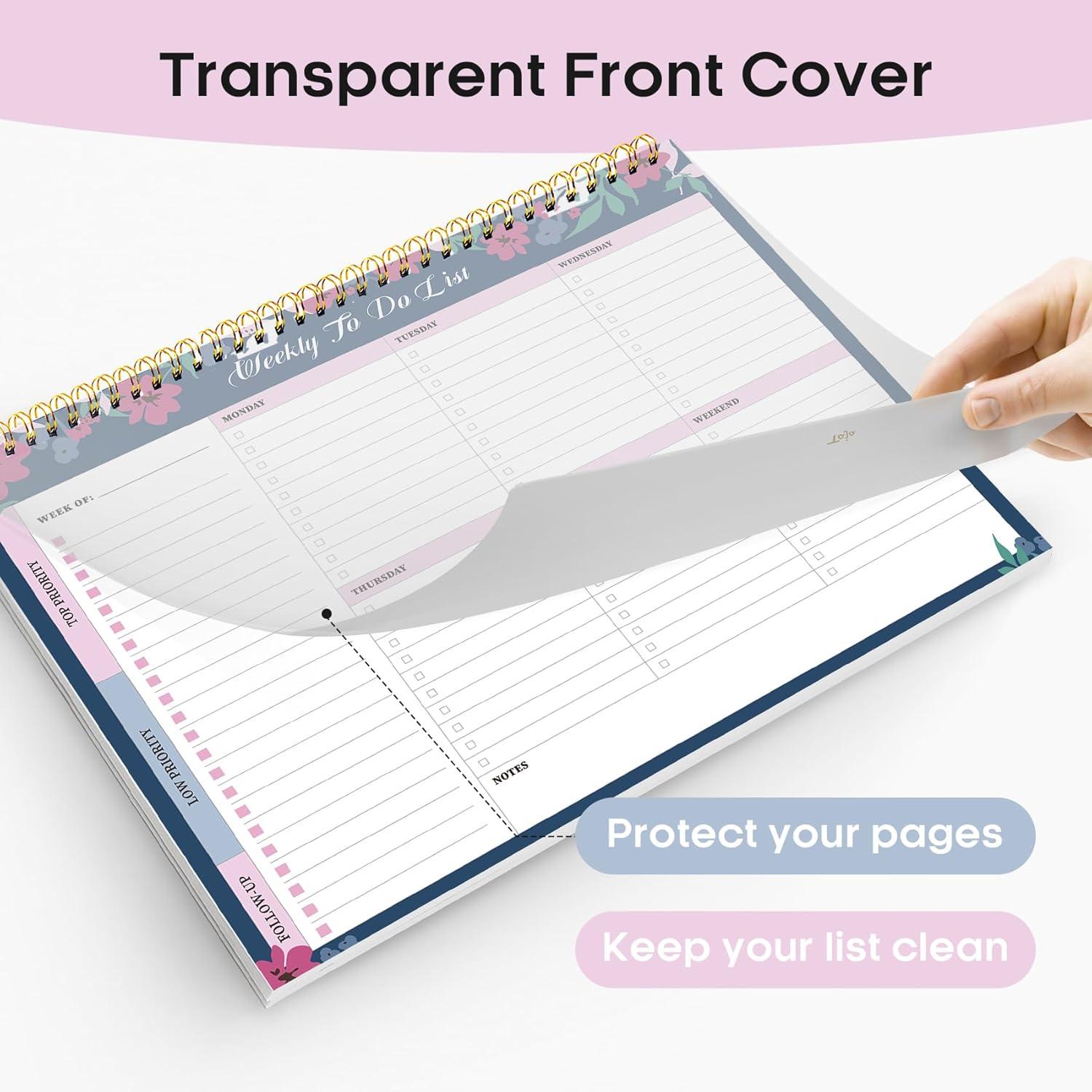 image:imageTaja Weekly To Do List Notepad with 52 Undated Sheets8511 Weekly Desk Planner for Women amp Man Work and Home 1 Pack Violet DreamdTwilight Petals