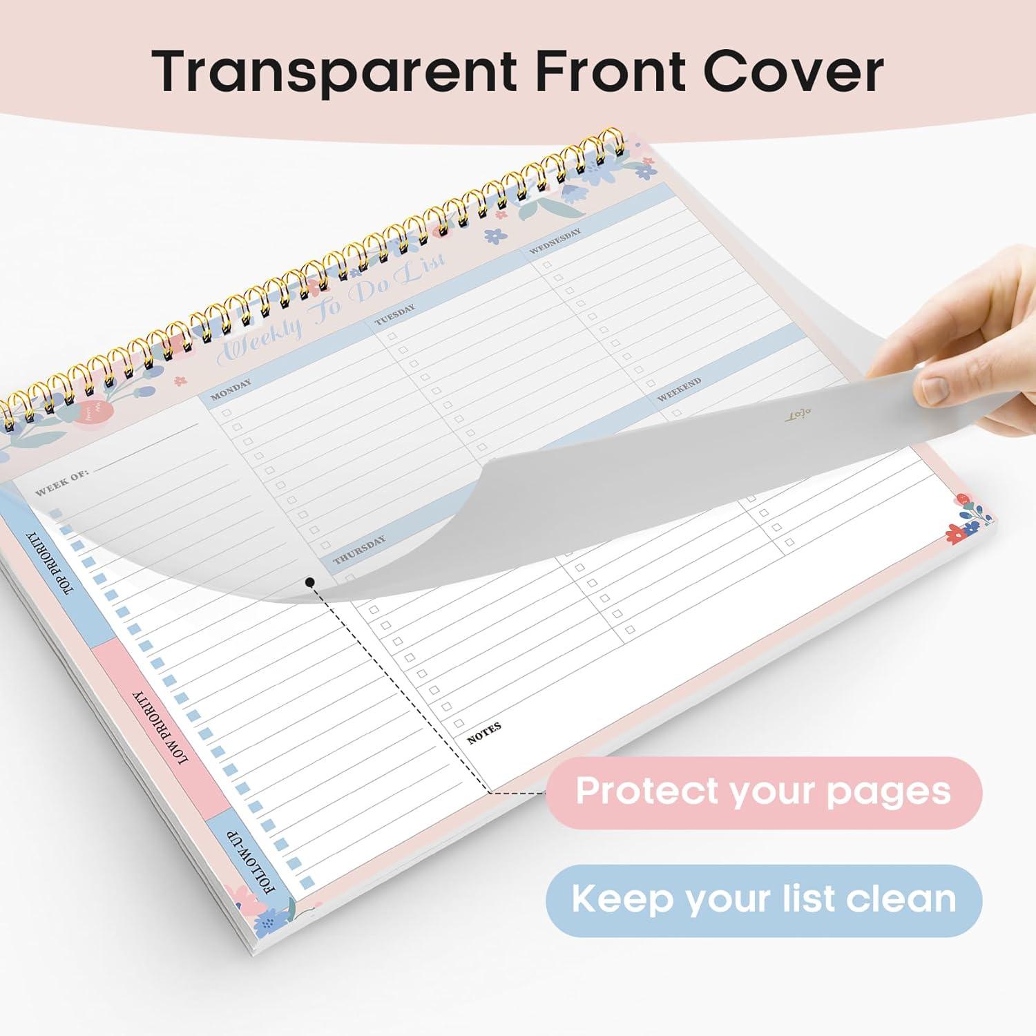 image:imageTaja Weekly To Do List Notepad with 52 Undated Sheets8511 Weekly Desk Planner for Women amp Man Work and Home 1 Pack Violet DreameSpring Blossom