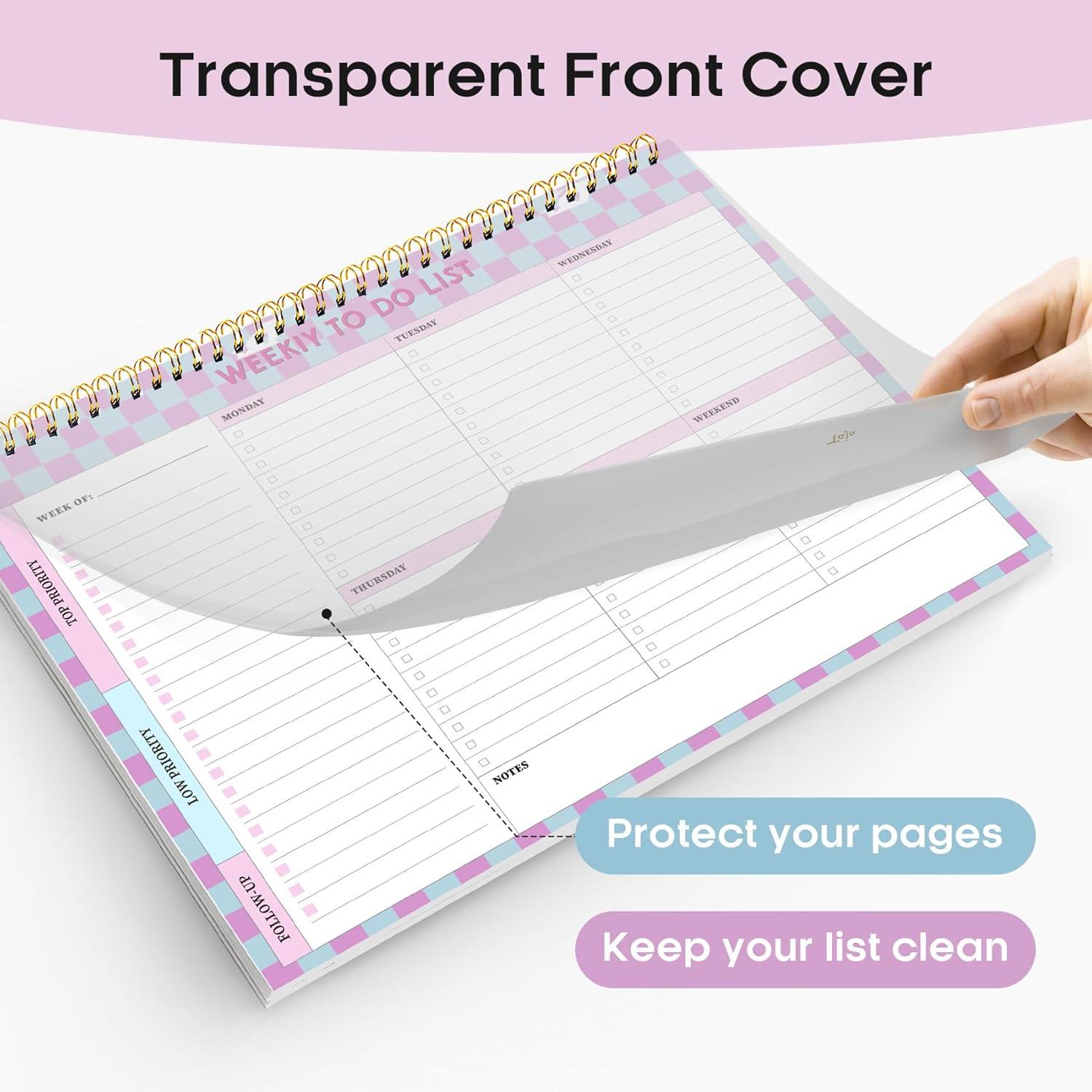image:imageTaja Weekly To Do List Notepad with 52 Undated Sheets8511 Weekly Desk Planner for Women amp Man Work and Home 1 Pack Violet DreamhLavender Checkered