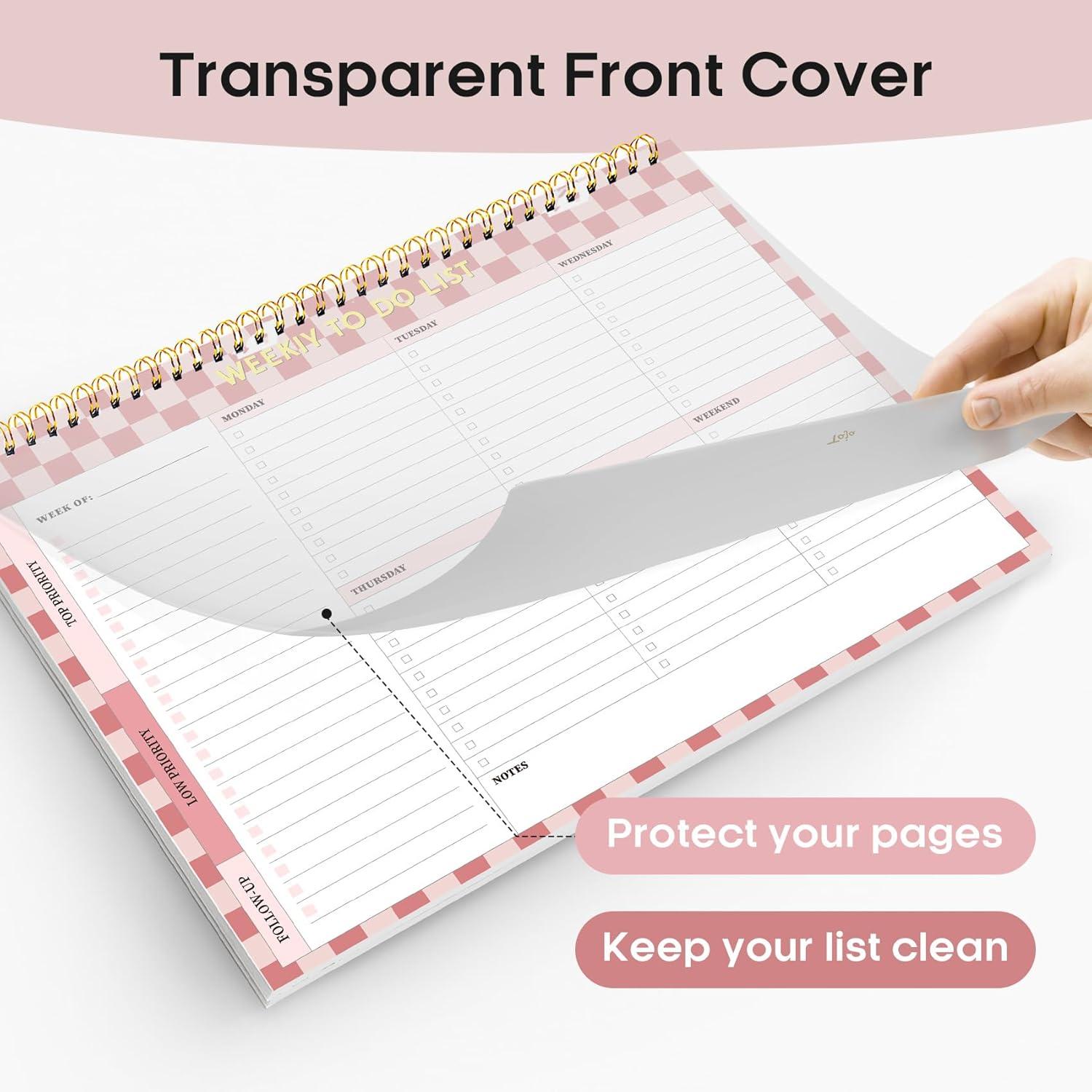 image:imageTaja Weekly To Do List Notepad with 52 Undated Sheets8511 Weekly Desk Planner for Women amp Man Work and Home 1 Pack Violet DreamiRose Checkered