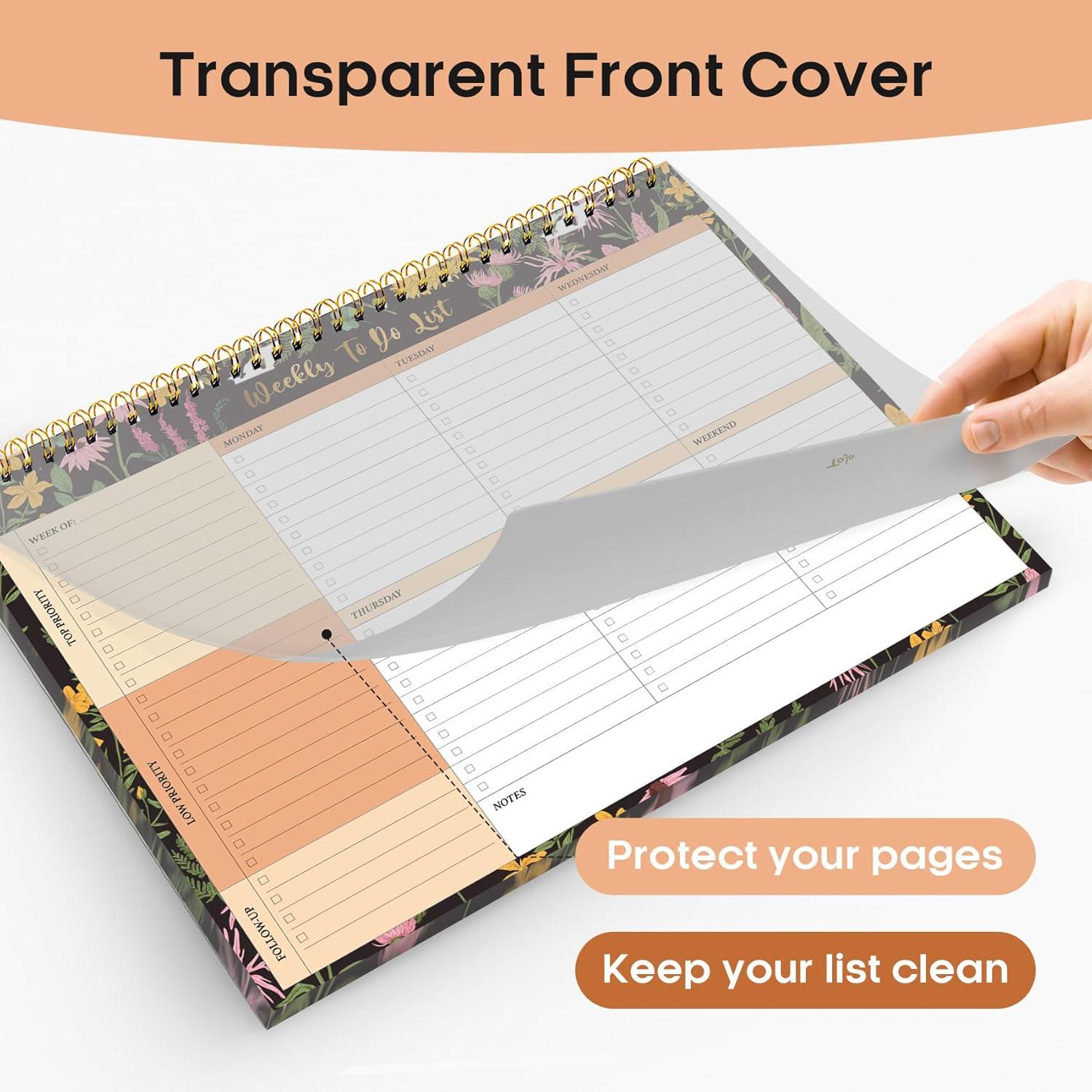 image:imageTaja Weekly To Do List Notepad with 52 Undated Sheets8511 Weekly Desk Planner for Women amp Man Work and Home 1 Pack Violet DreammAmber Garden
