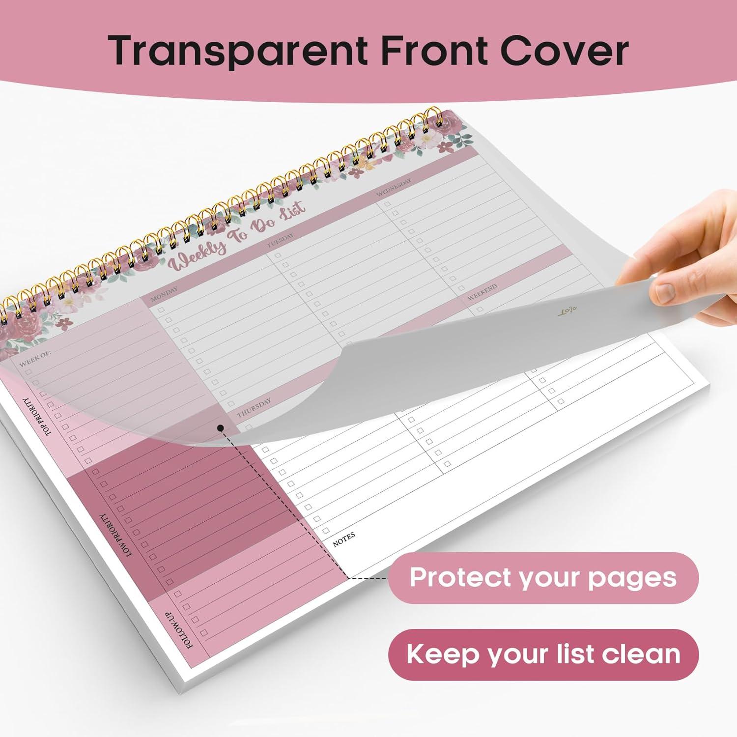 image:imageTaja Weekly To Do List Notepad with 52 Undated Sheets8511 Weekly Desk Planner for Women amp Man Work and Home 1 Pack Violet DreamoCrimson Garden