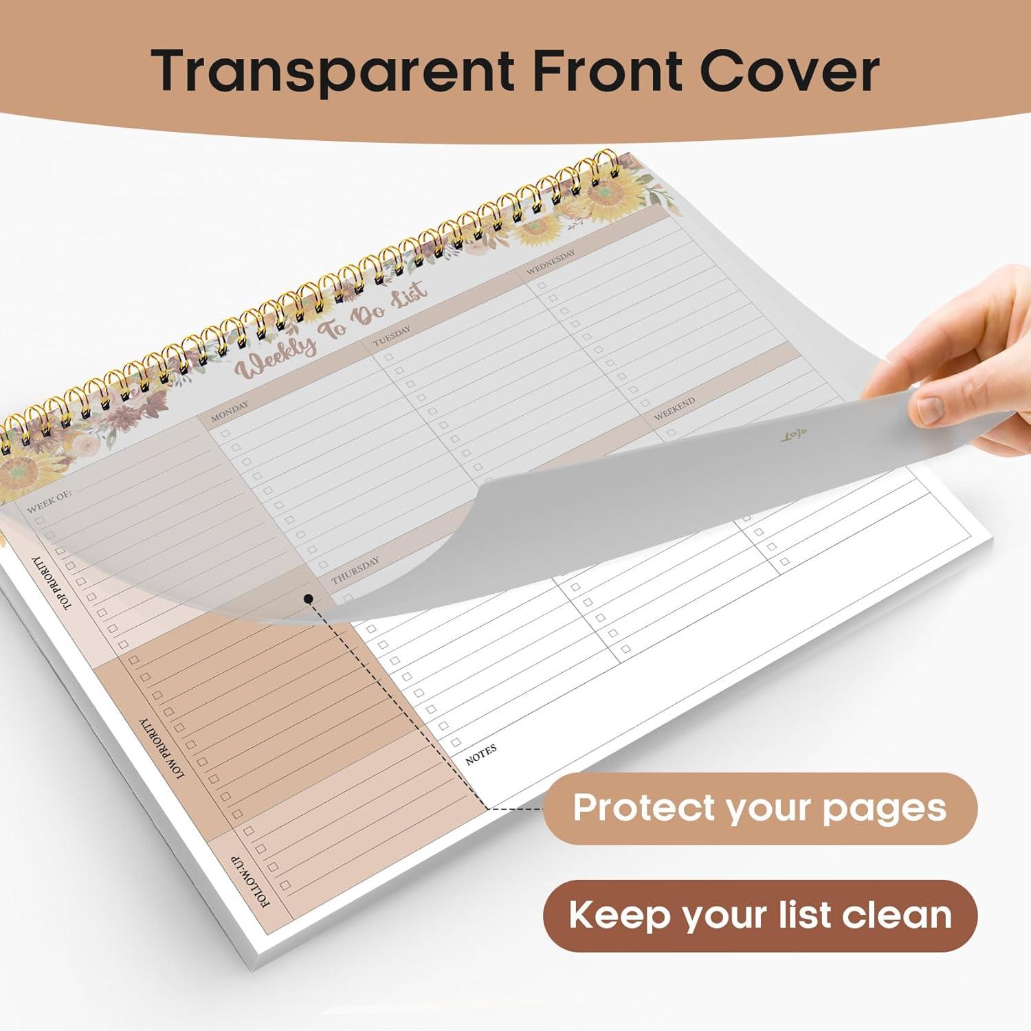 image:imageTaja Weekly To Do List Notepad with 52 Undated Sheets8511 Weekly Desk Planner for Women amp Man Work and Home 1 Pack Violet DreampGolden Sunflower