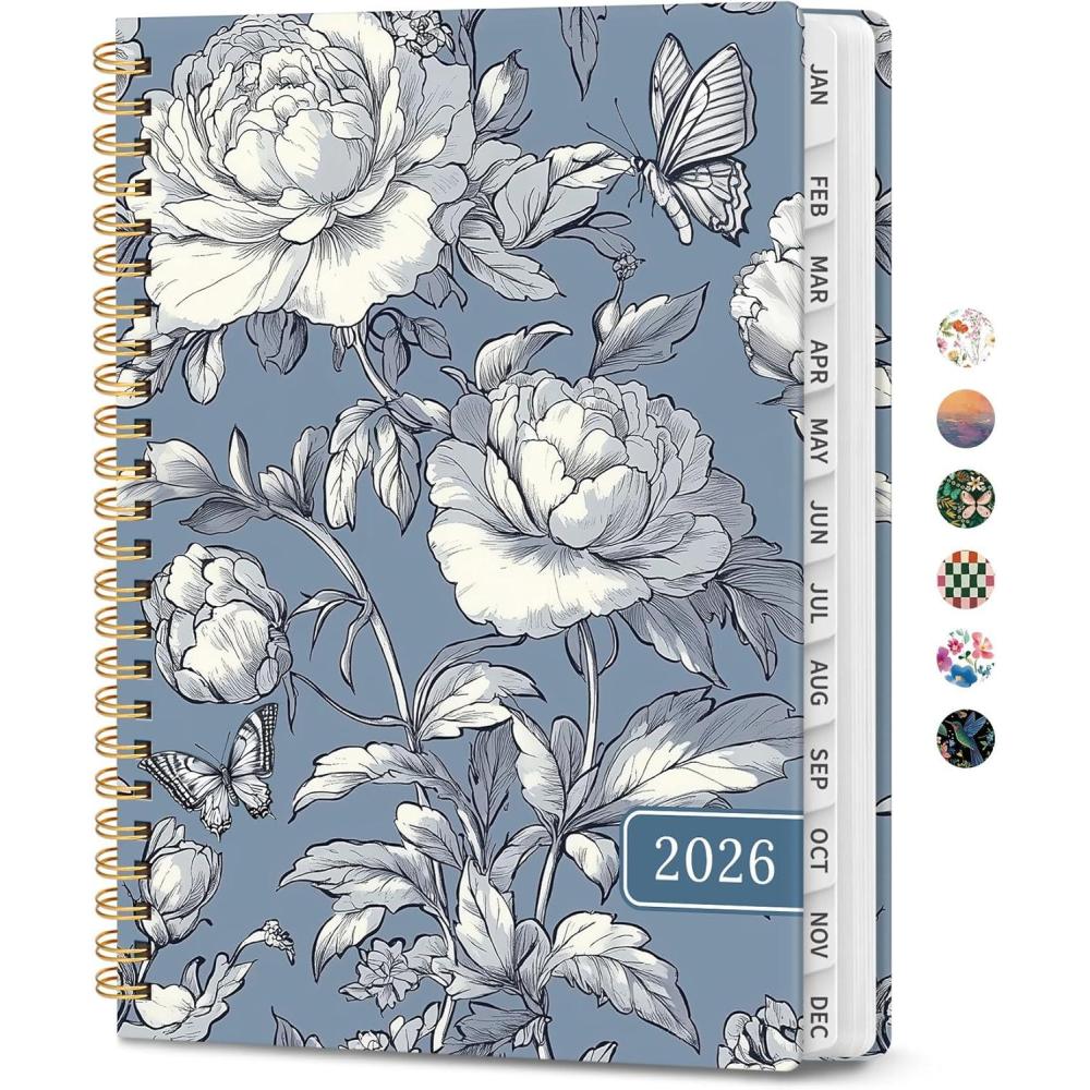 image:image2026 Planner Weekly and Monthly Calendar Planner for Women Jan 2026 Dec 2026 Hardcover Planning Agenda book with Tabs Spiral Bound Inner Pocket Perfect for School Office Supplies 63 x 85 ButterflyBButterfly Peony