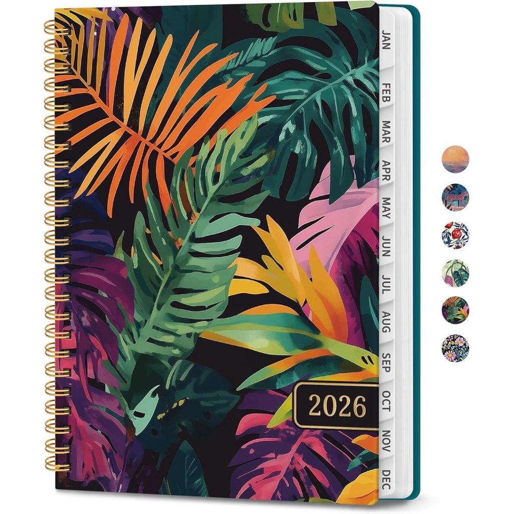 image:image2026 Planner Weekly and Monthly Calendar Planner for Women Jan 2026 Dec 2026 Hardcover Planning Agenda book with Tabs Spiral Bound Inner Pocket Perfect for School Office Supplies 63 x 85 ButterflyOTropical Palms