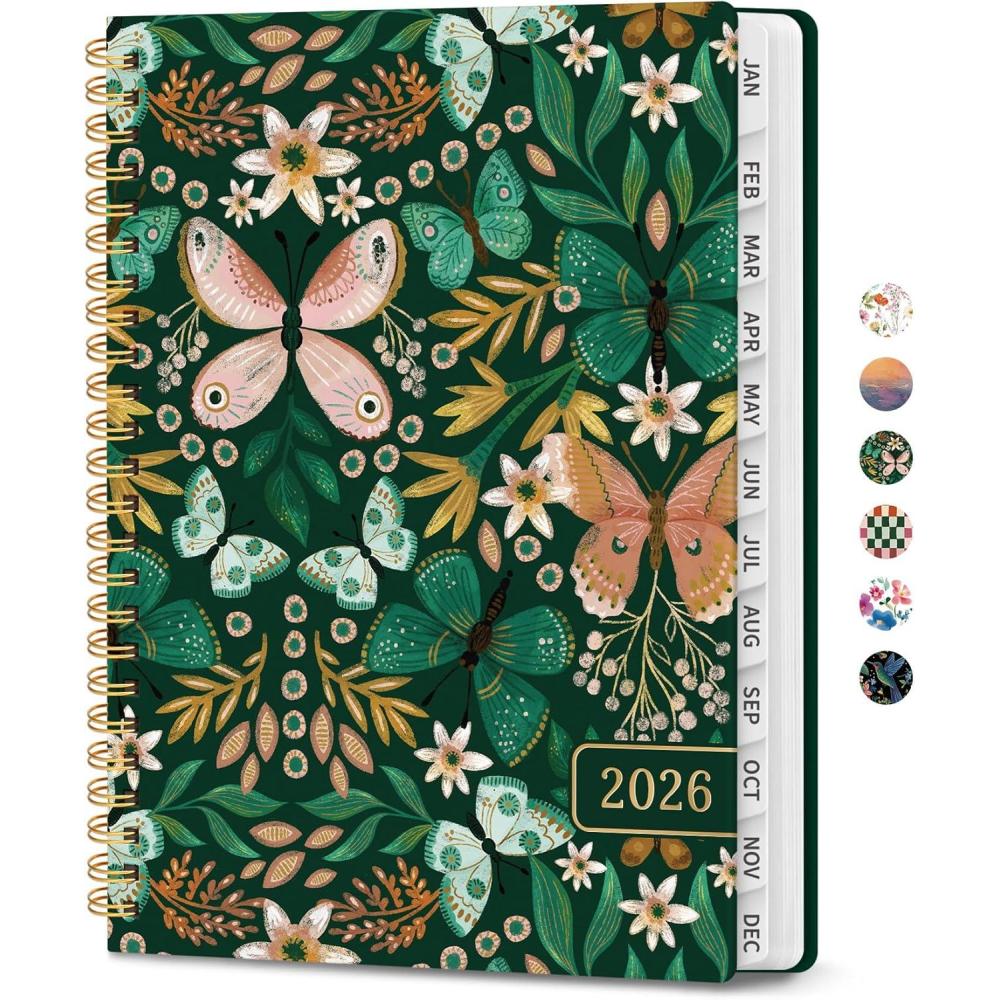 image:image2026 Planner Weekly and Monthly Calendar Planner for Women Jan 2026 Dec 2026 Hardcover Planning Agenda book with Tabs Spiral Bound Inner Pocket Perfect for School Office Supplies 63 x 85 ButterflyAButterfly