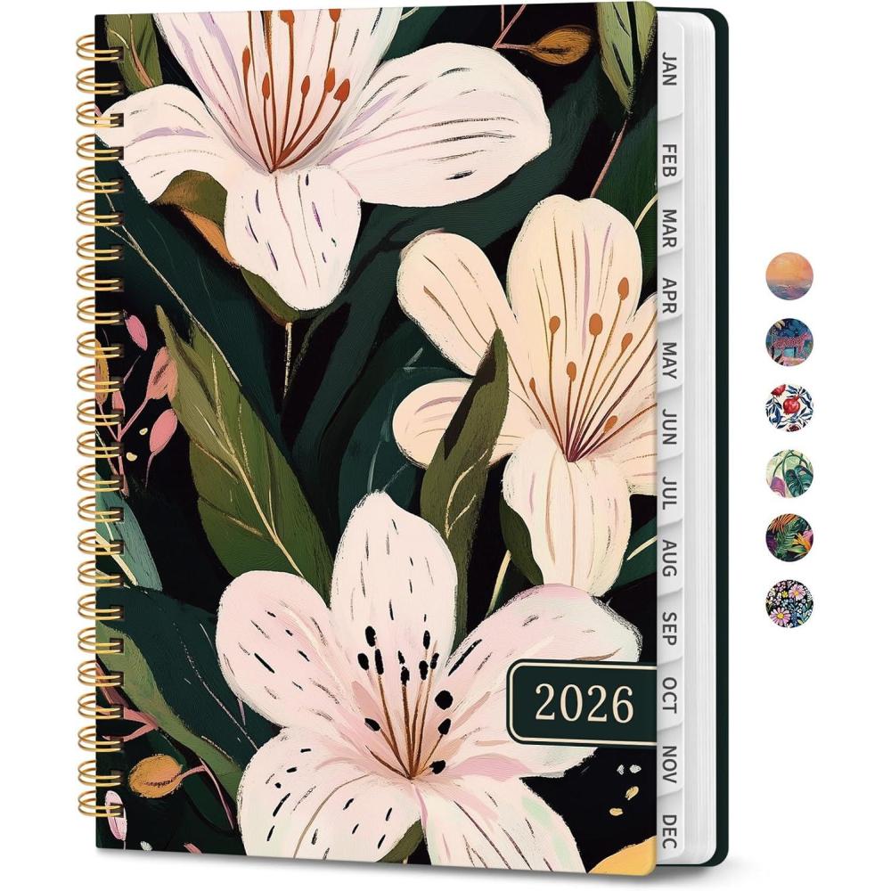 image:image2026 Planner Weekly and Monthly Calendar Planner for Women Jan 2026 Dec 2026 Hardcover Planning Agenda book with Tabs Spiral Bound Inner Pocket Perfect for School Office Supplies 63 x 85 ButterflyUSoft Lily