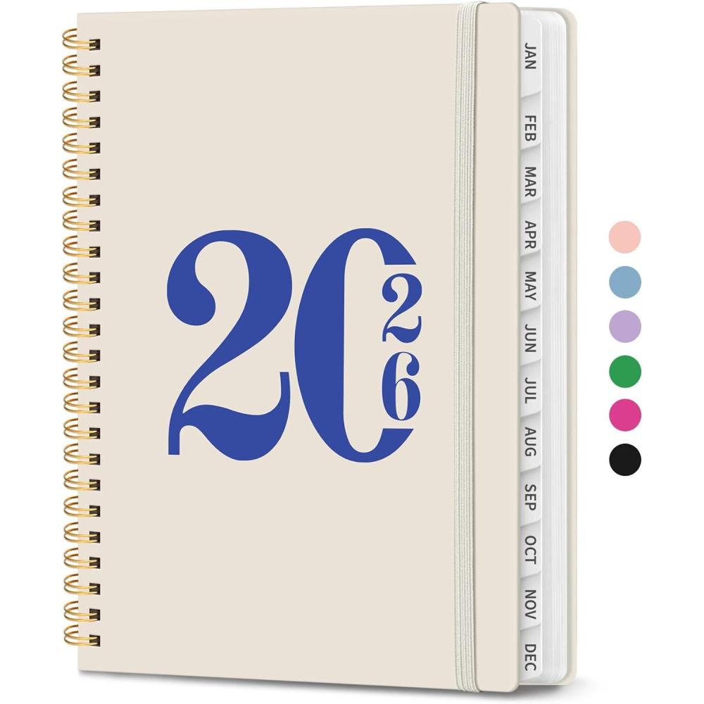 image:image2026 Planner Weekly and Monthly Calender Planner Jan 2026 to Dec 2026 Hardcover 2026 Calendar Book with Tabs amp Inner Pocket Office Home School Supplies for Women amp Men A5 63 x 85 PurpleDGray