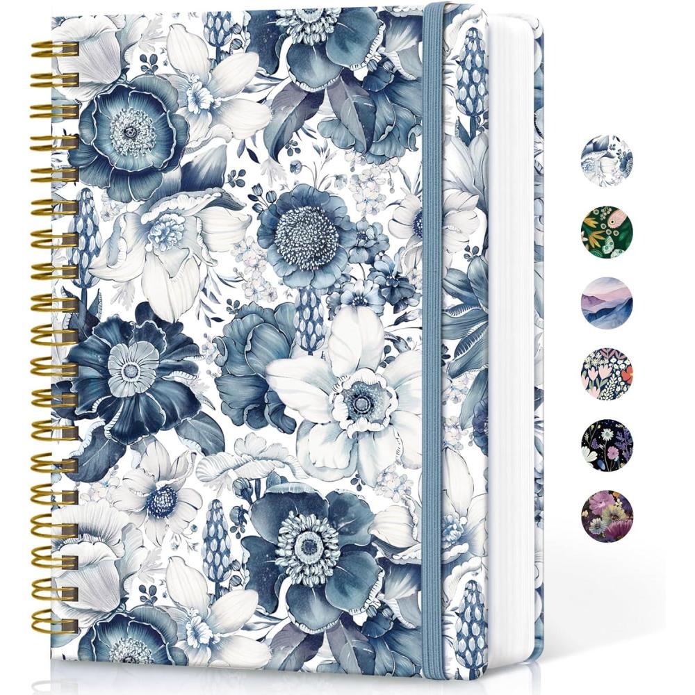 image:imageLined Spiral Notebook Journal for Work 300 Pages Thick B5 71x10 College Ruled Journal for Women amp Writing Hardcover Notebook for Note Taking Perfect for Office Home School Midnight BloomPBlue Floral