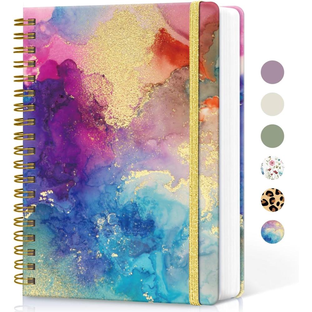 image:imageLined Spiral Notebook Journal for Work 300 Pages Thick B5 71x10 College Ruled Journal for Women amp Writing Hardcover Notebook for Note Taking Perfect for Office Home School Midnight BloomCColor Splash