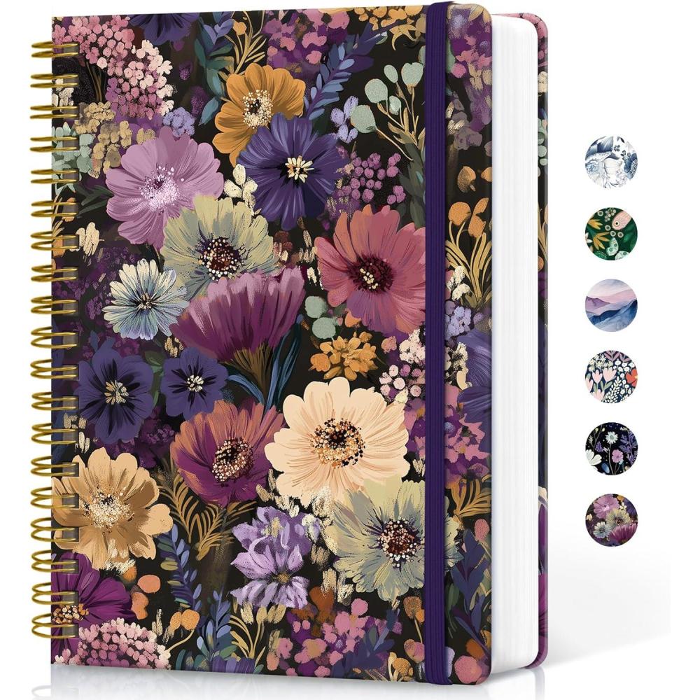 image:imageLined Spiral Notebook Journal for Work 300 Pages Thick B5 71x10 College Ruled Journal for Women amp Writing Hardcover Notebook for Note Taking Perfect for Office Home School Midnight BloomLMidnight Bloom