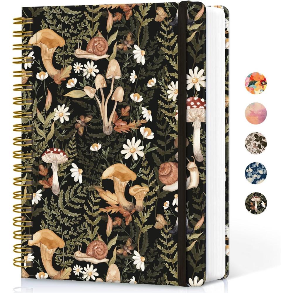 image:imageLined Spiral Notebook Journal for Work 300 Pages Thick B5 71x10 College Ruled Journal for Women amp Writing Hardcover Notebook for Note Taking Perfect for Office Home School Midnight BloomIMushroom