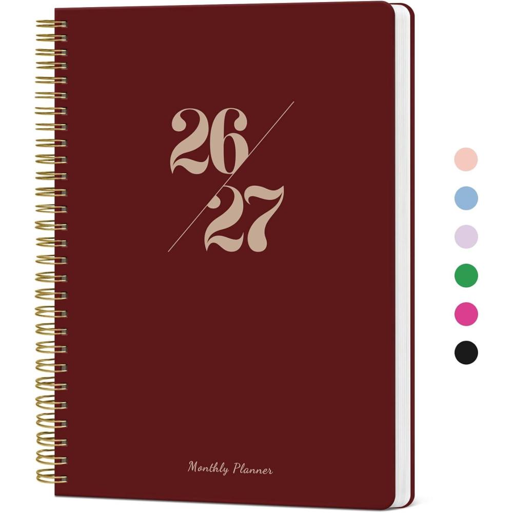 image:imageMonthly Planner 20262027 2 Year Months Calendar Planner 20262027 Runs from January 2026 December 2027 7 x 10 24 Months Perfect for School Office Home Planning Distant PeaksGBurgundy